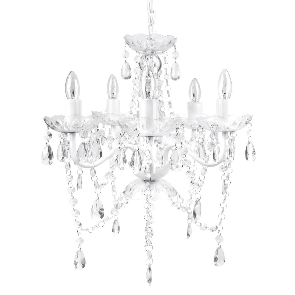 5 Bulb Chandelier 5-Light White Glam Dry Rated Chandelier | - Tadpoles CCH5PL010