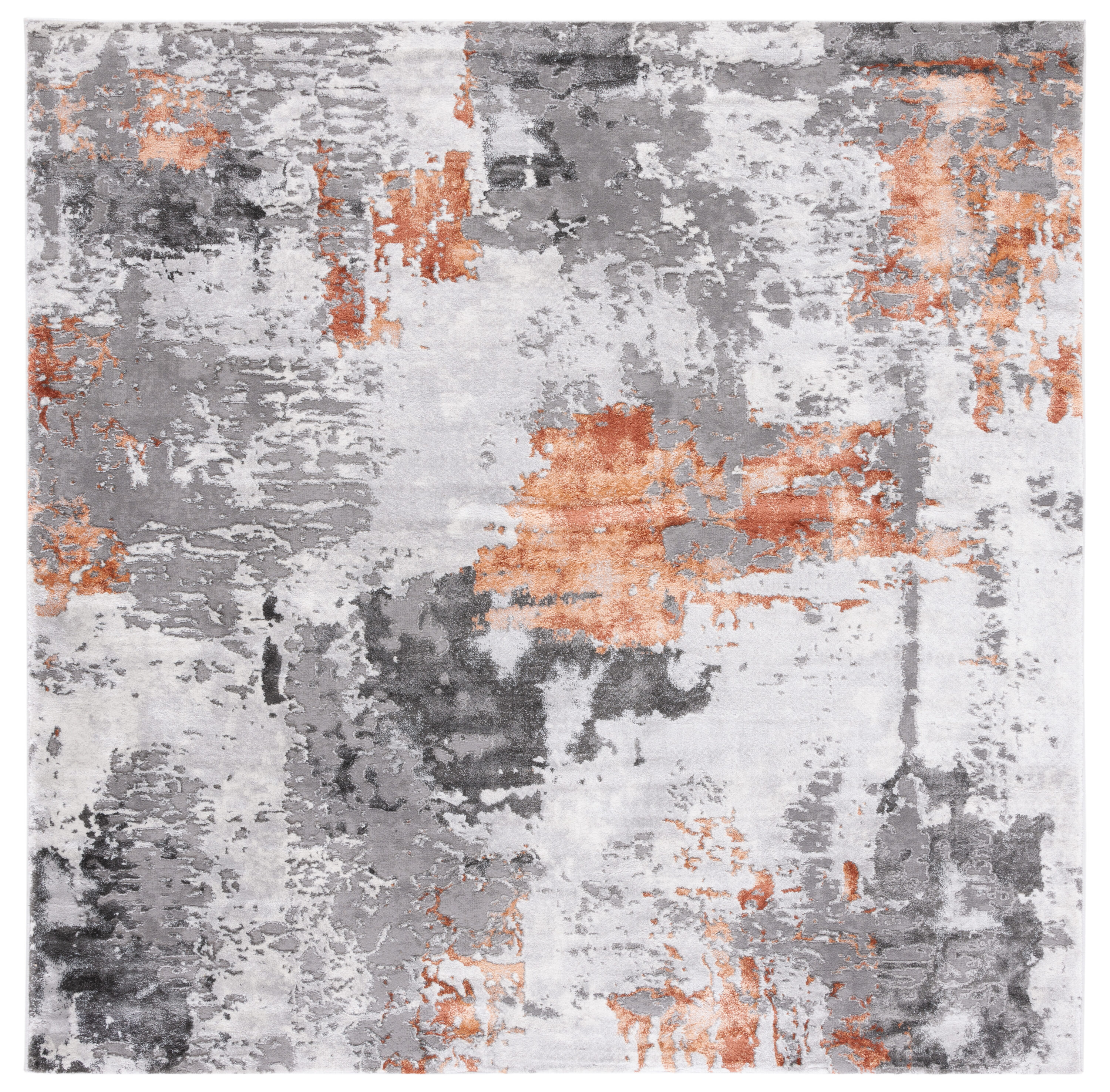 Craft 820P Grey/Orange 7 X 7 Area Rug