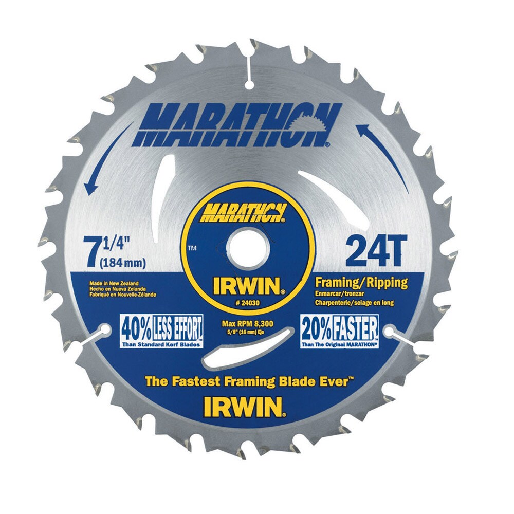 IRWIN 24030PTL 7-1/4-in 24 -Tooth Rough Finish Carbide Circular saw blade Individual