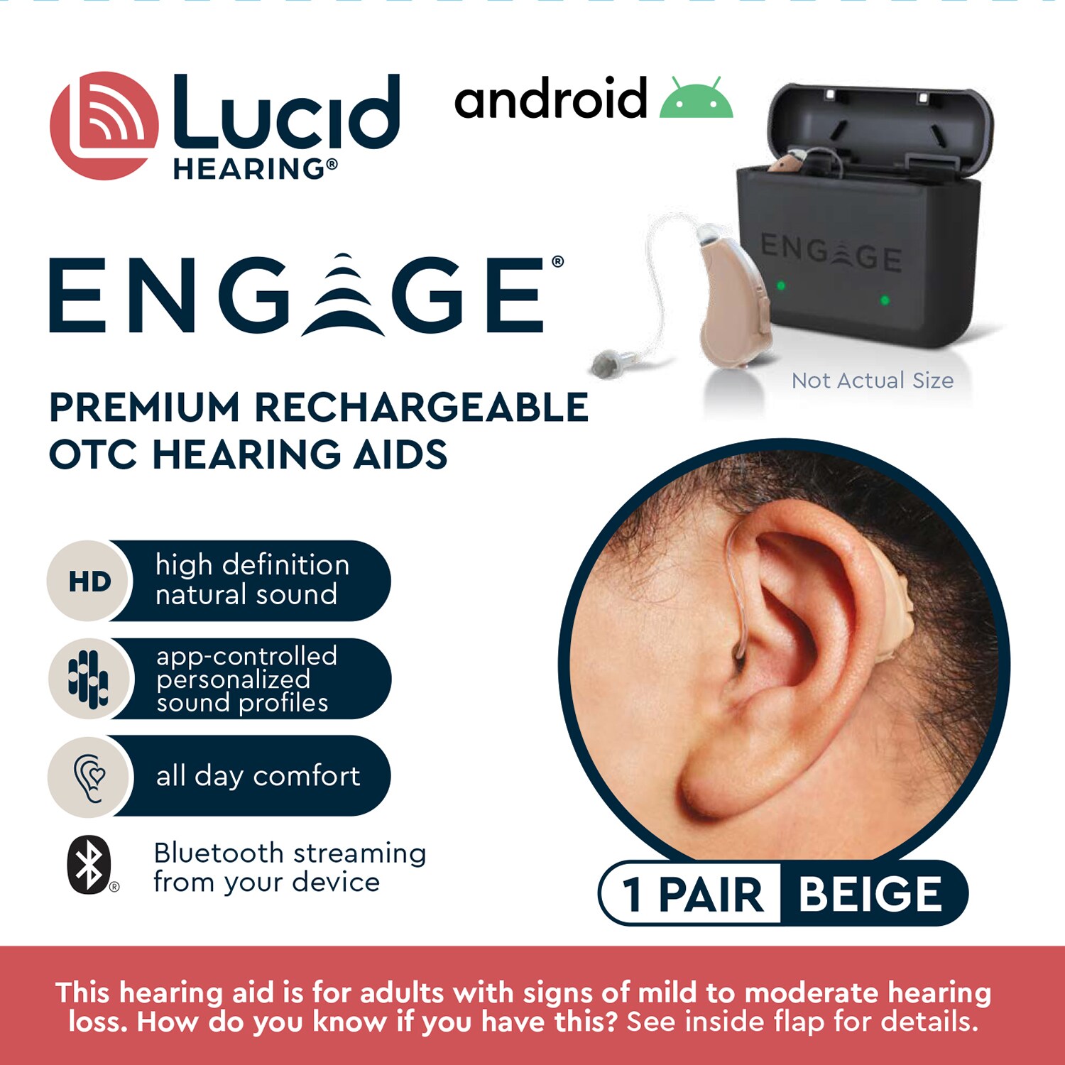 Lucid Audio Reusable Hearing Aids Bluetooth Compatibility Otc Hearing