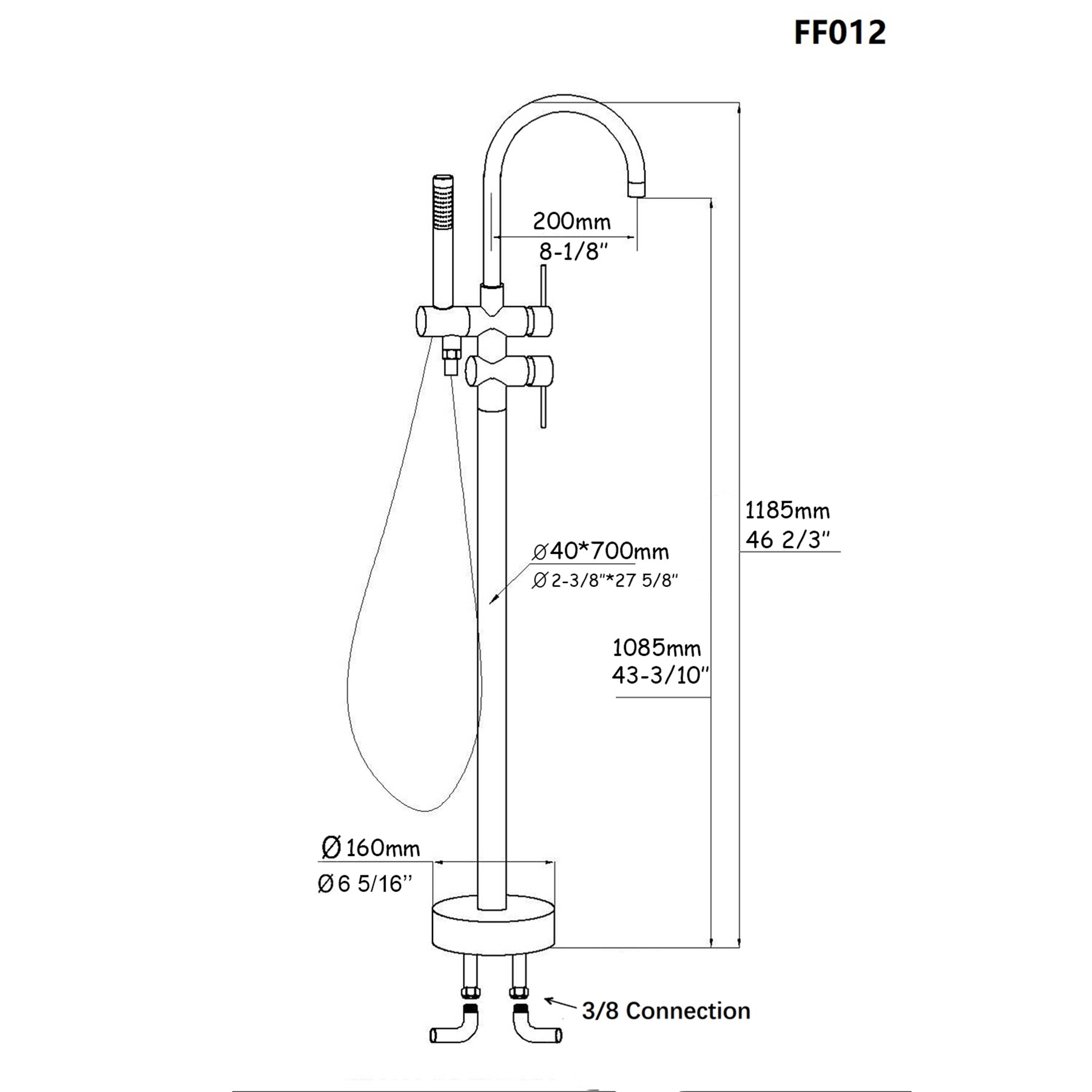 Clihome TC-240BN-BF Roman-Tub-Faucets - View #5