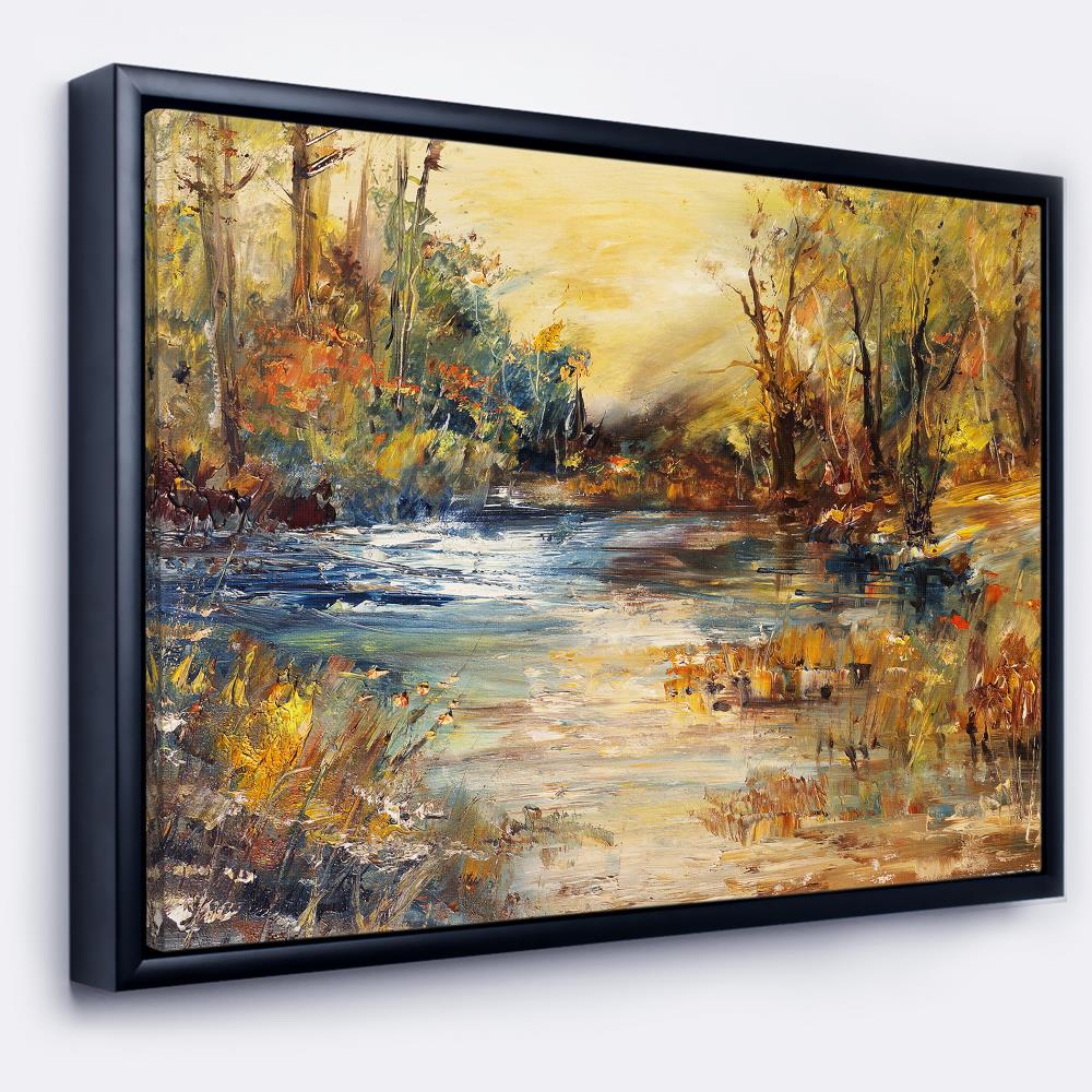 Designart FL8514-34-18-FLB Wood Floater frame 18-Inches H x 34-Inches W Landscape Canvas Print