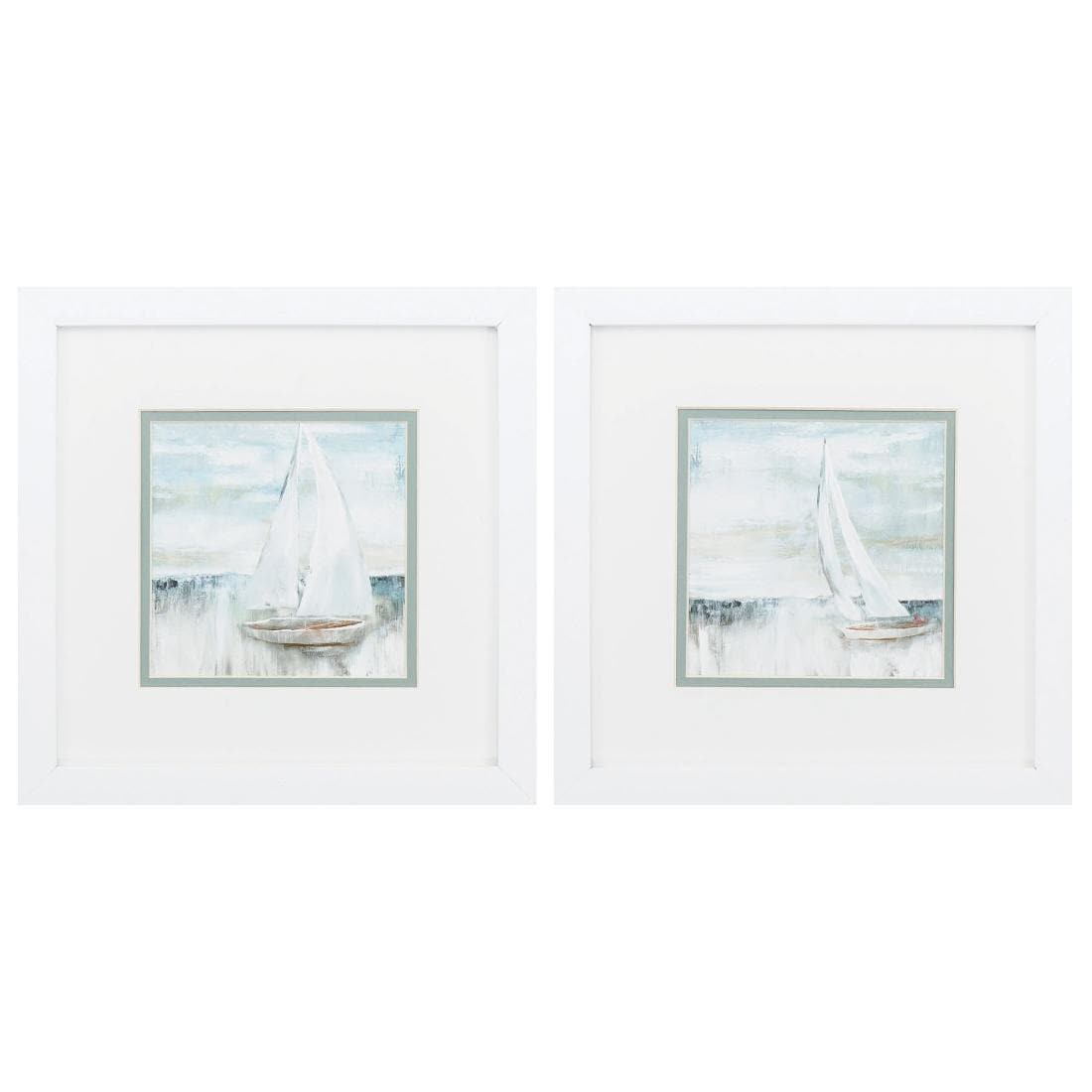 HomeRoots 365207 White Wood Framed 11-in H x 11-in W Coastal Wood Print