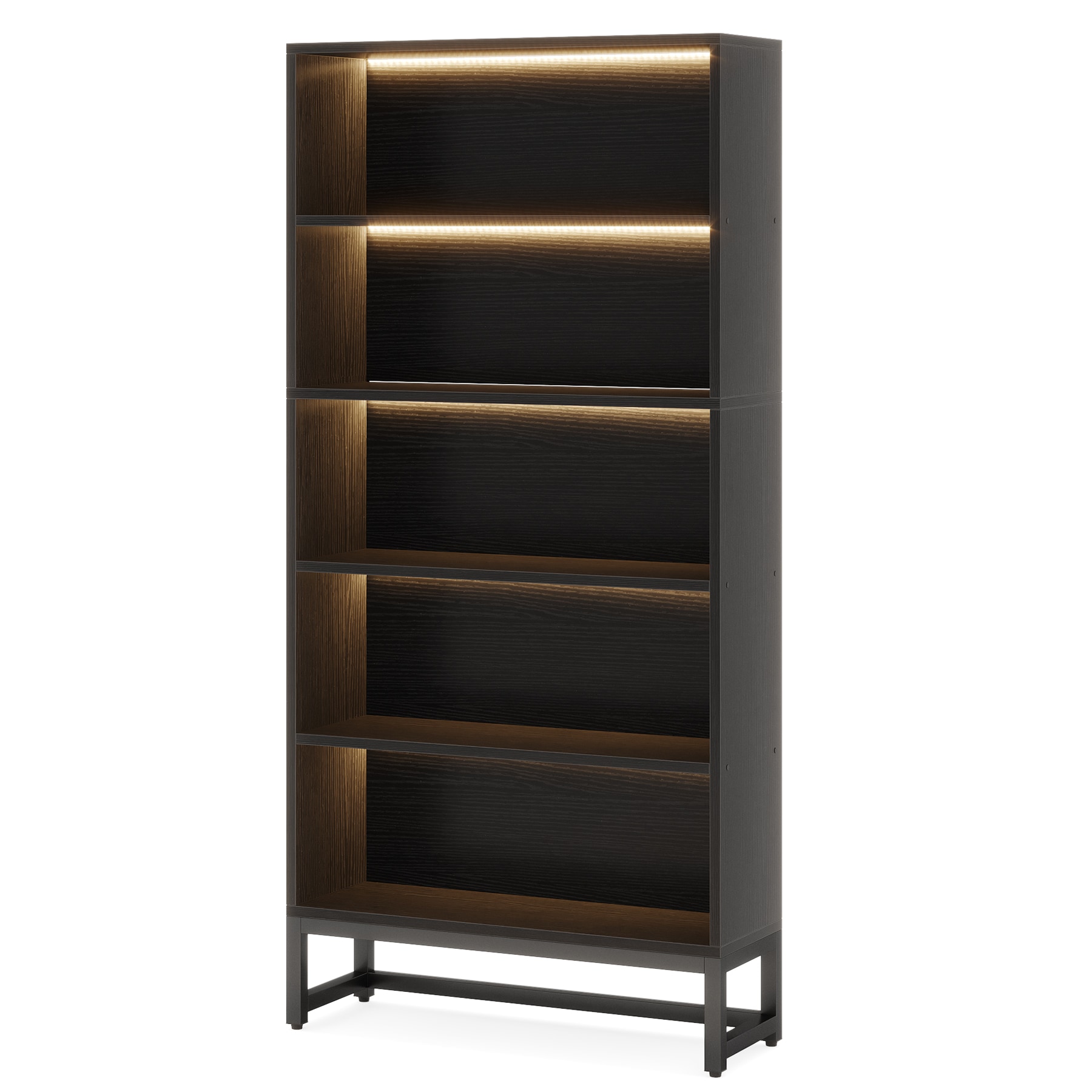 Tribesigns Black Metal 5-Shelf Bookcase (31.5-in W x 70.87