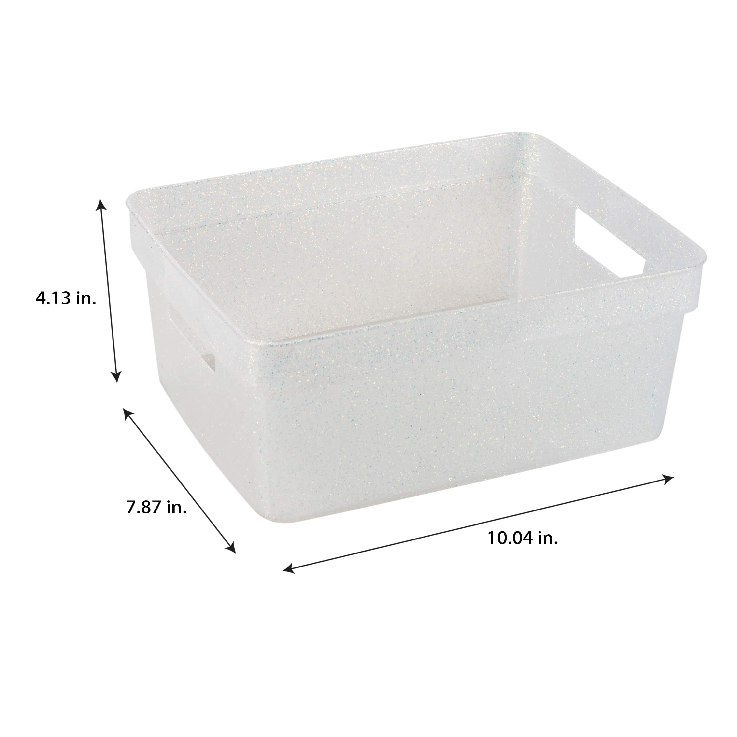 Simplify 7.5-in W x 6-in H x 8.5-in D Clear Plastic Bin in the Storage Bins  & Baskets department at