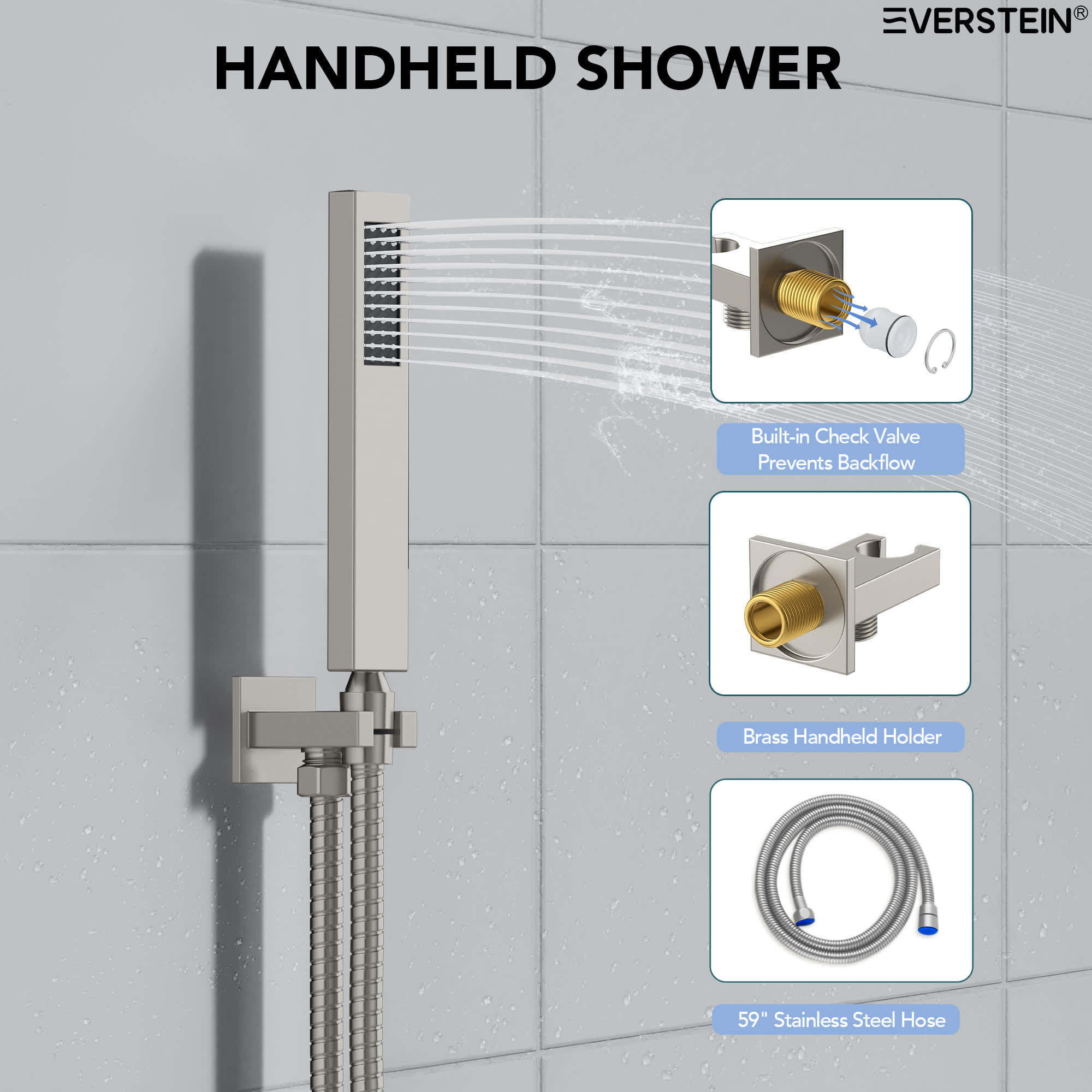 EVERSTEIN SFS1001-NK10 Showerhead-Bar-Panels - View #6