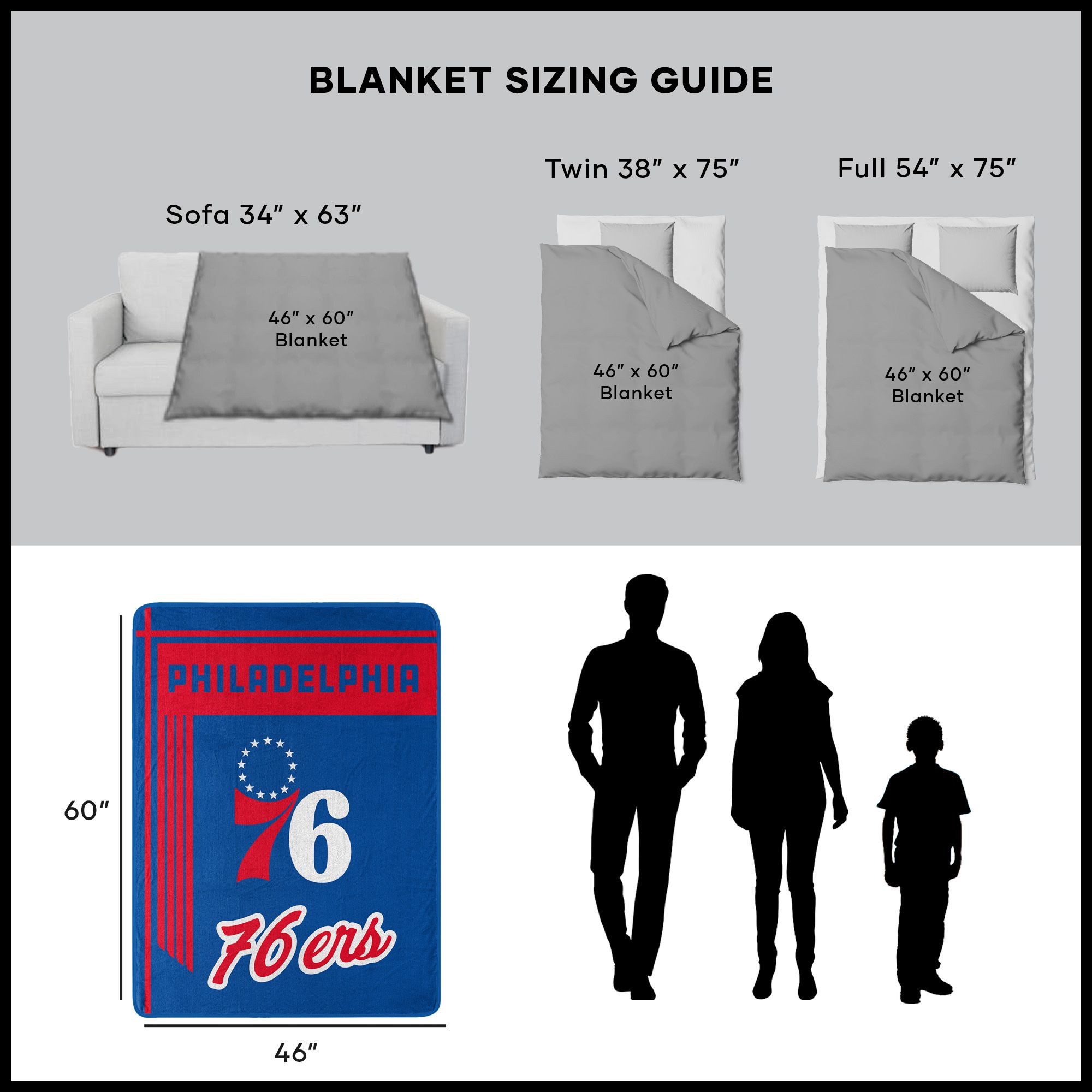 Sweet Home Collection LOW-NBA-60B-76RS Blankets-And-Throws - View #2