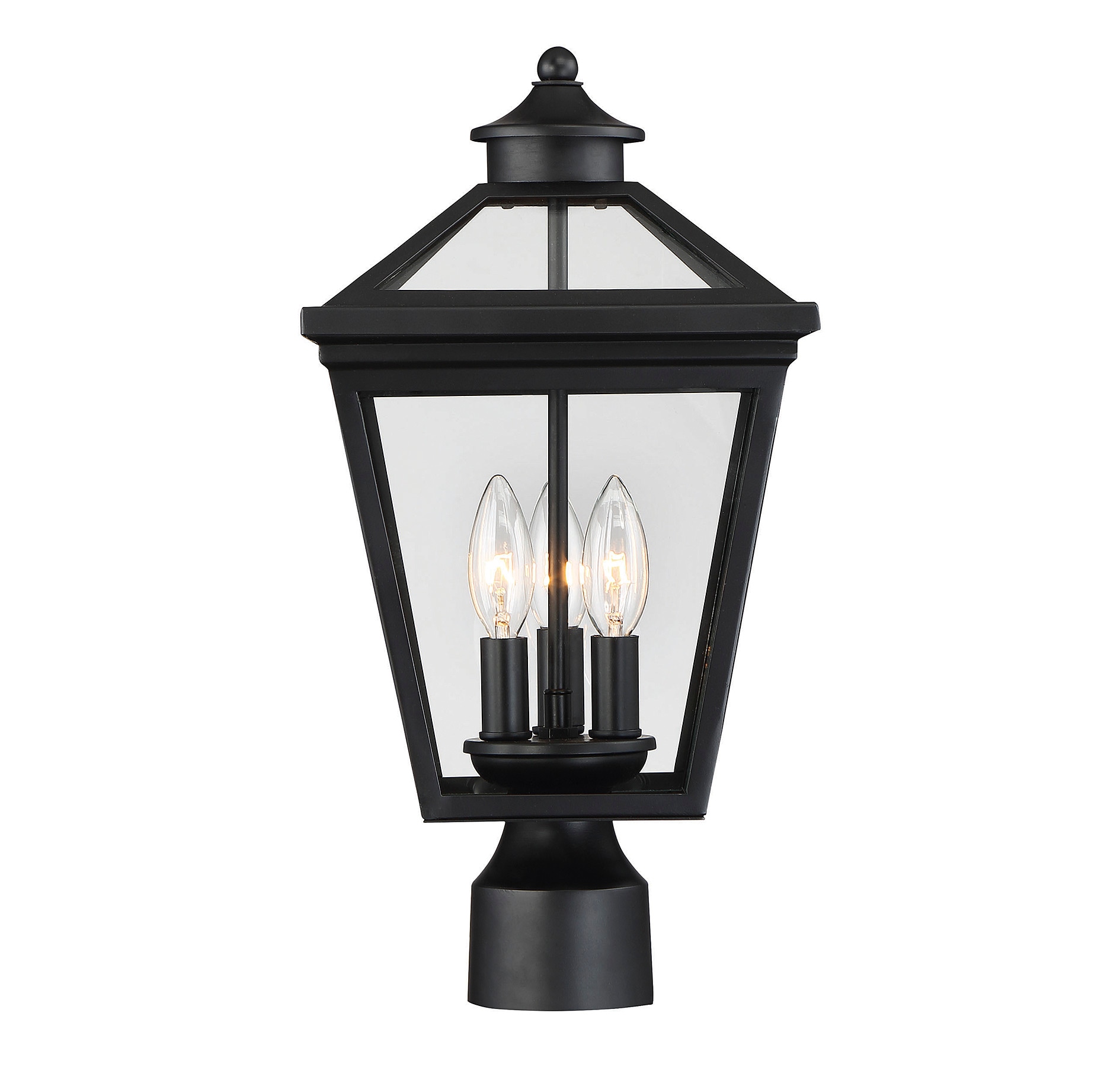 Savoy House 5-147-BK Ellijay 17.5-Inches Black Rustic Outdoor Light post lantern