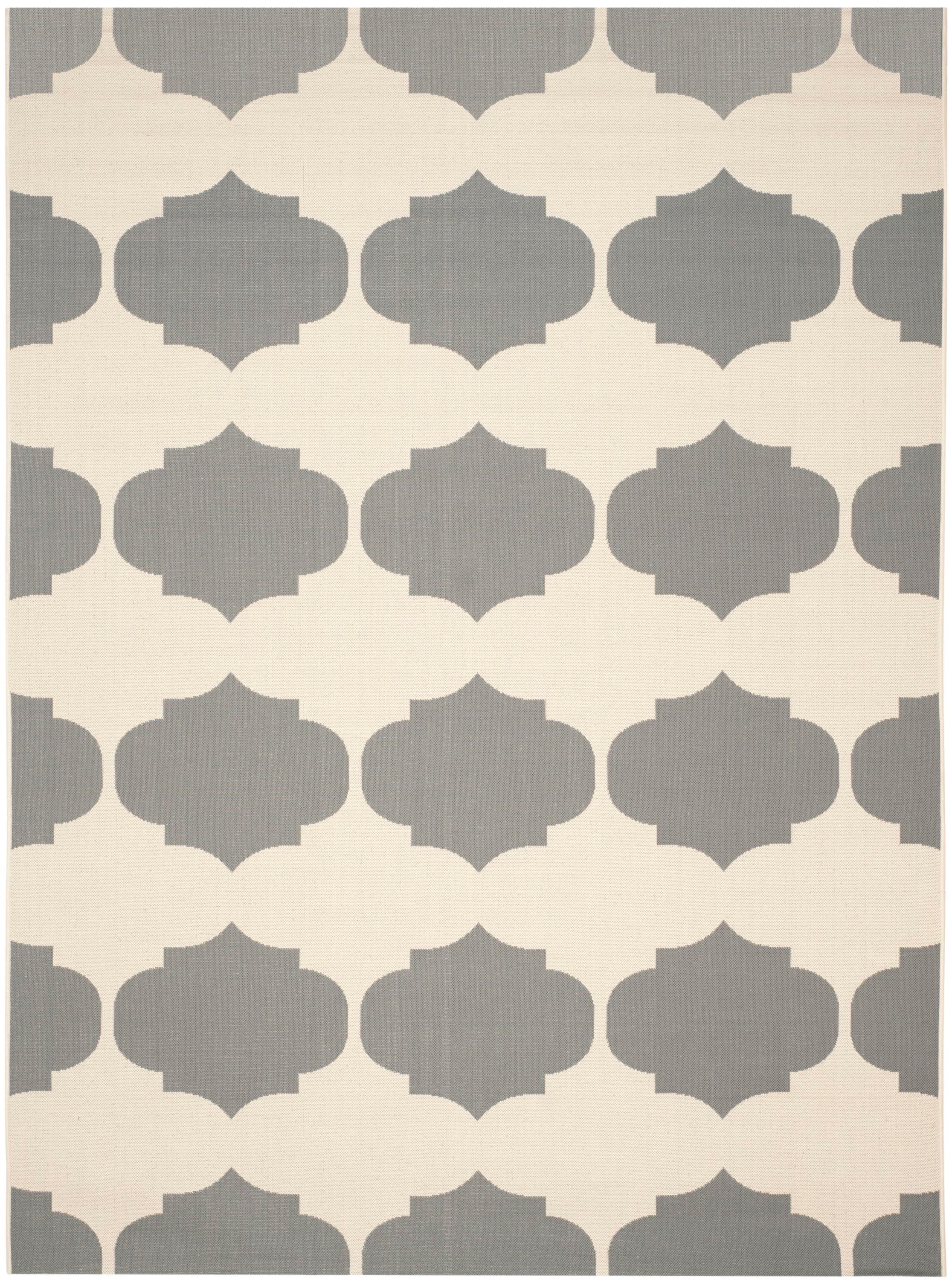 Safavieh CY6162-236-9 Courtyard Hani 9 x 12 (ft) Loomed Polypropylene Beige/Anthracite Rectangular Indoor/Outdoor Abstract Coastal Area rug