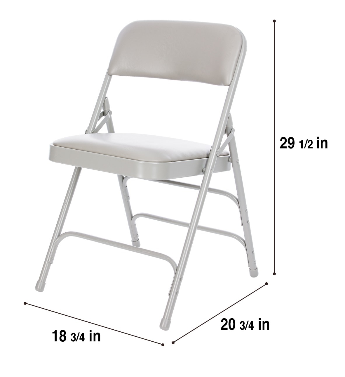 Hampden Furnishings 4-Pack Grey Standard Folding Chair with Padded Seat ...