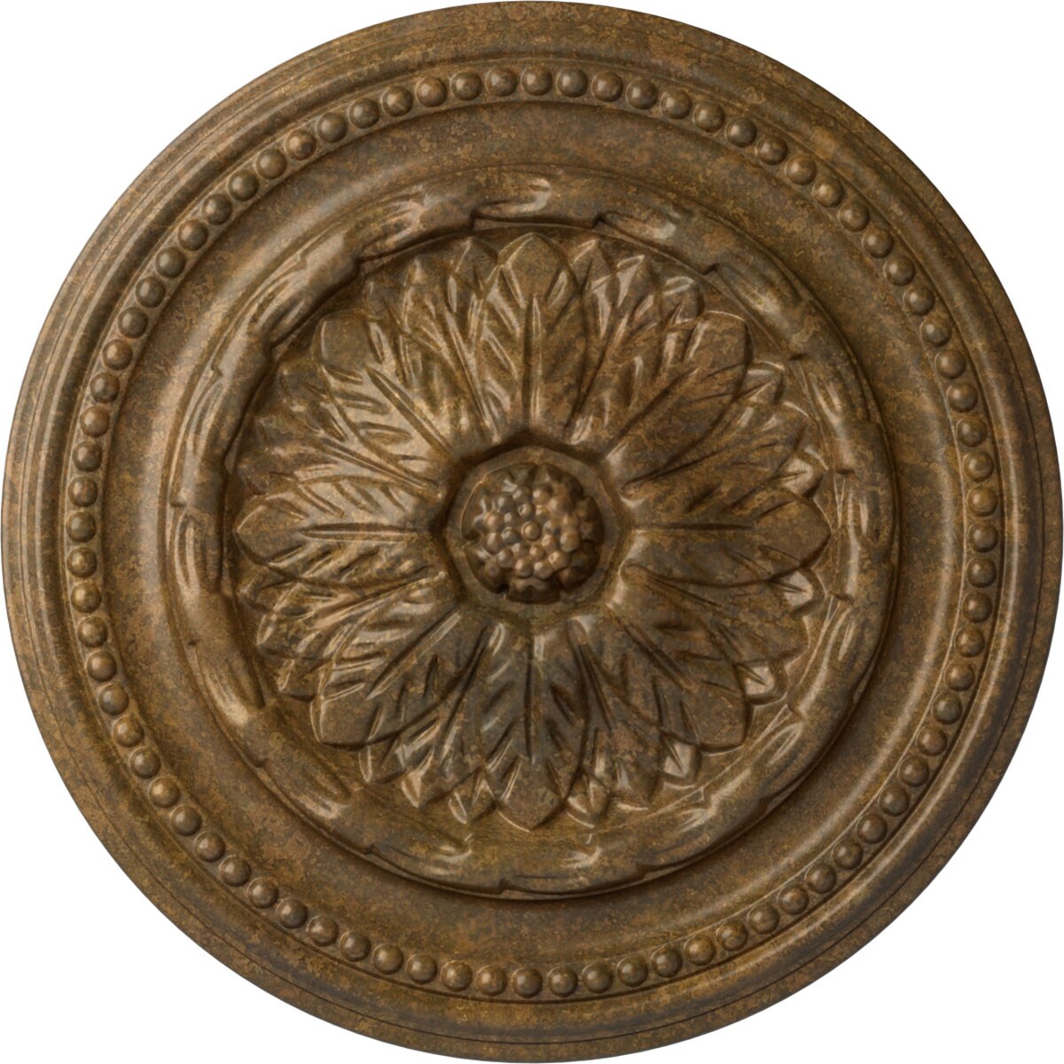 Ekena Millwork CM15CHRZS Chester 15.75-in W x 15.75-in L Painted Rubbed Bronze Polyurethane Whole Ceiling Medallion