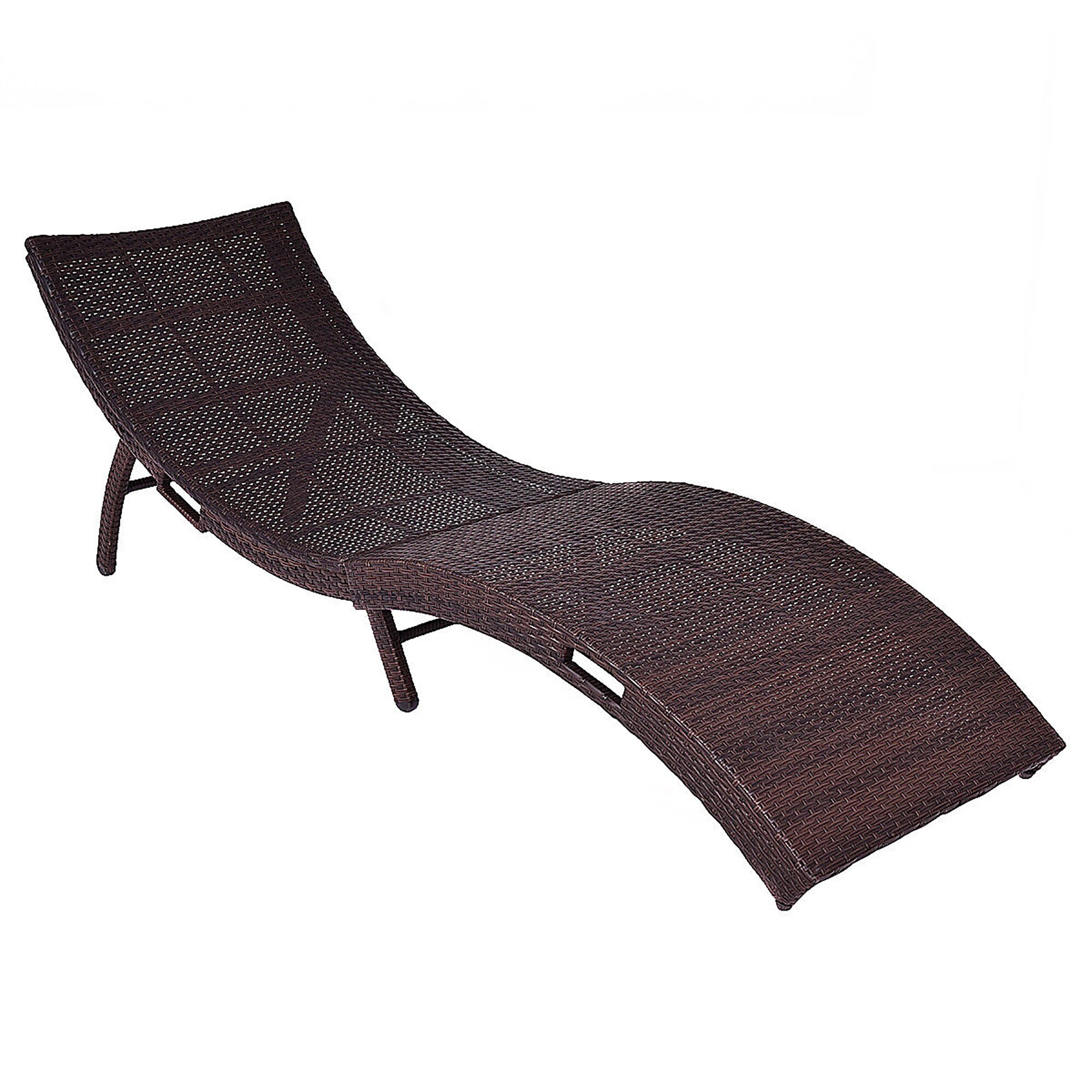 CASAINC the folding rattan lounger Brown Wicker Frame Stationary Zero Gravity Chair with Brown Sling Seat in the Patio Chairs department at Lowes