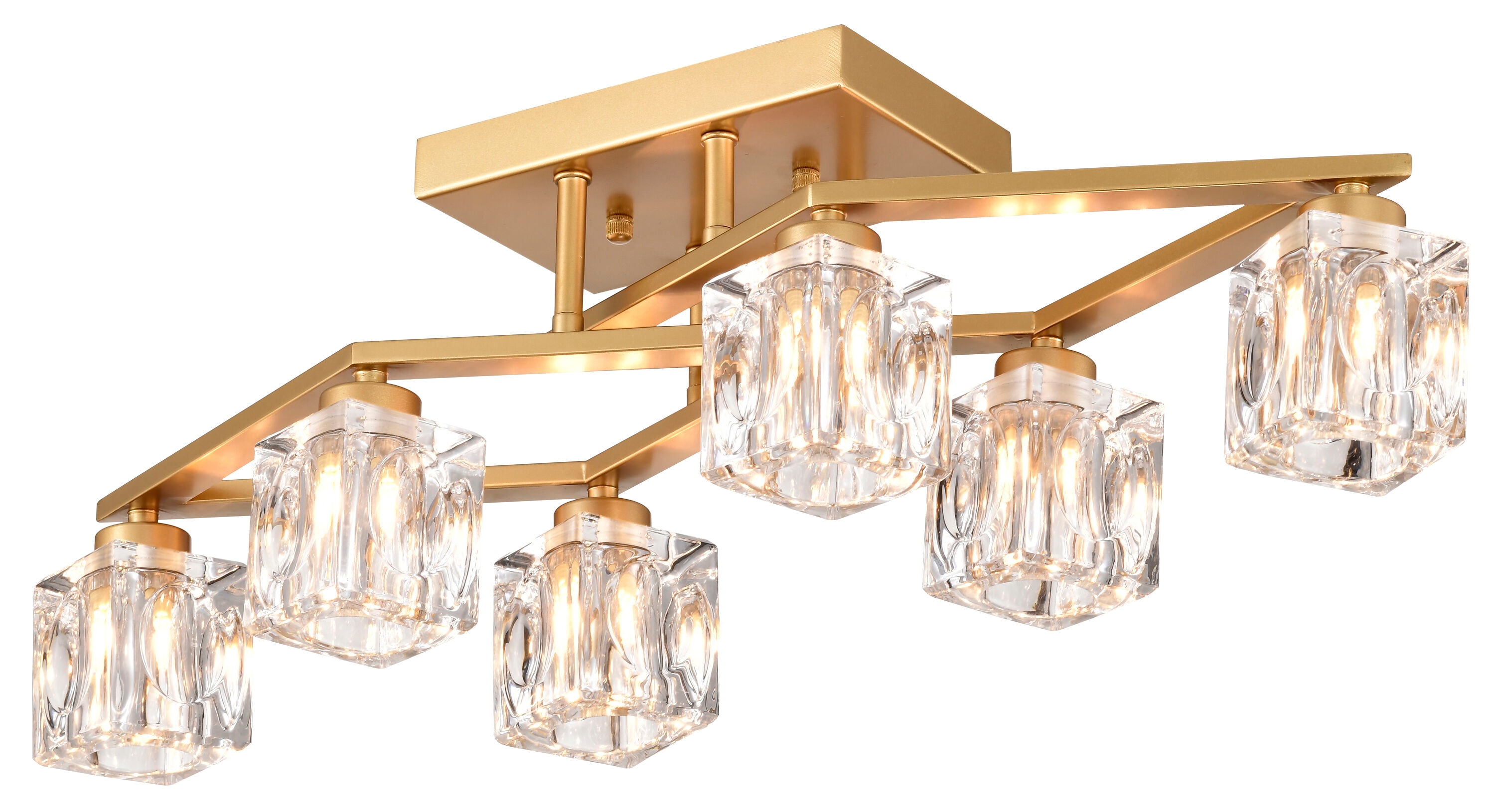 Innobule LAMP-0352072 24.9-in gold Chandelier Metal Ceiling Light Mount