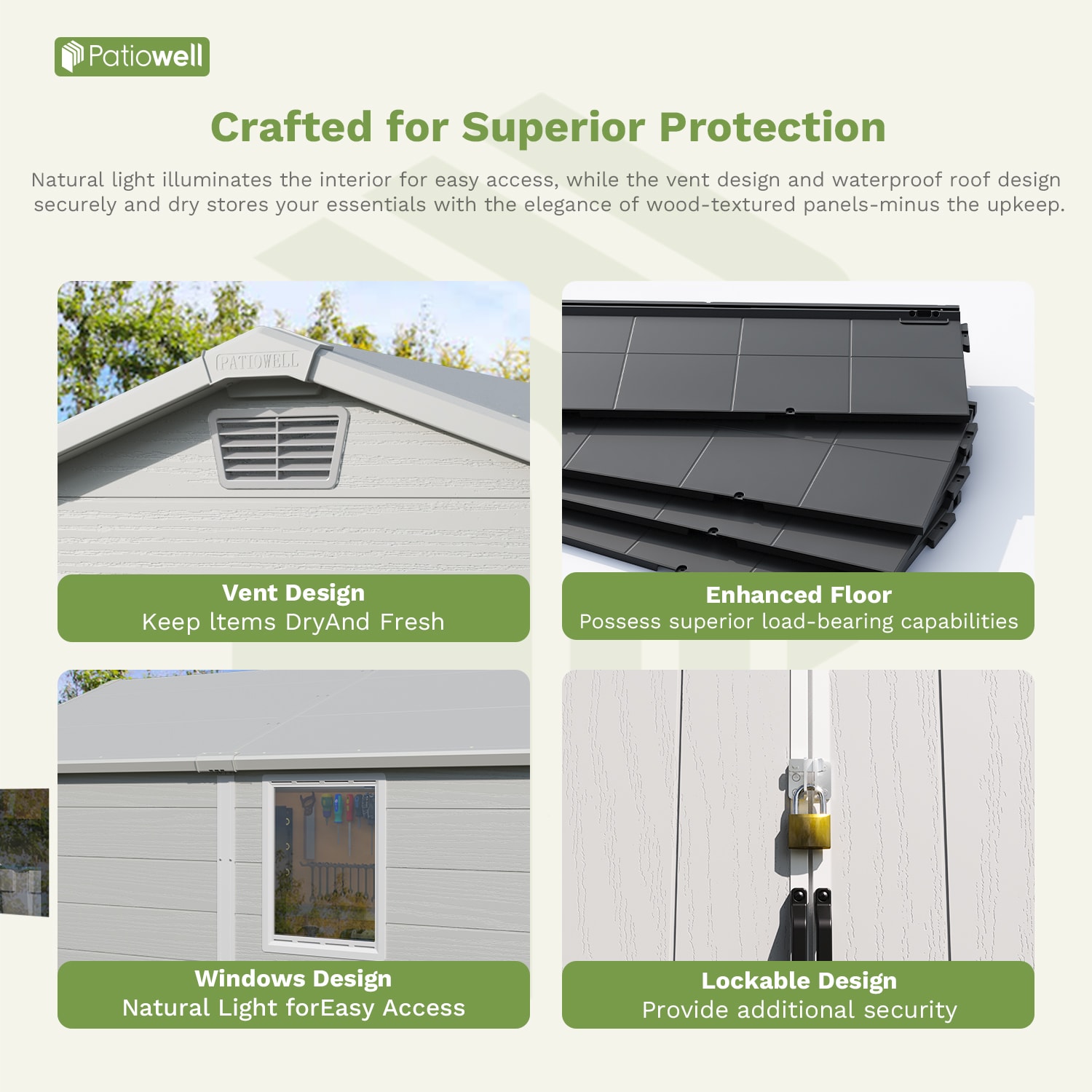 Patiowell WES-EN610-4WT Vinyl-Resin-Storage-Buildings - View #4