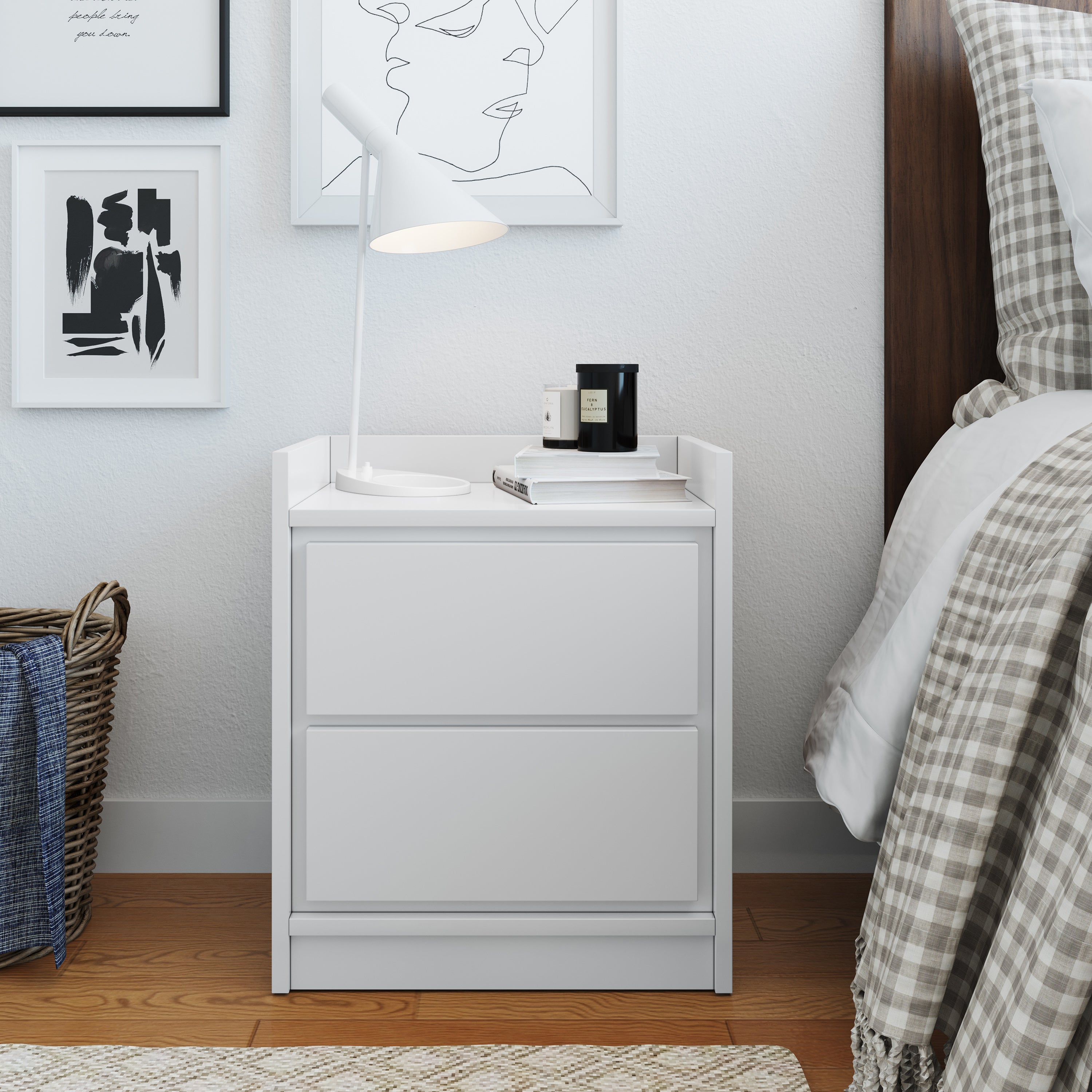 Boyd Sleep ADNSWH167 Adagio Low Profile Nightstand with Swing Front Door Storage