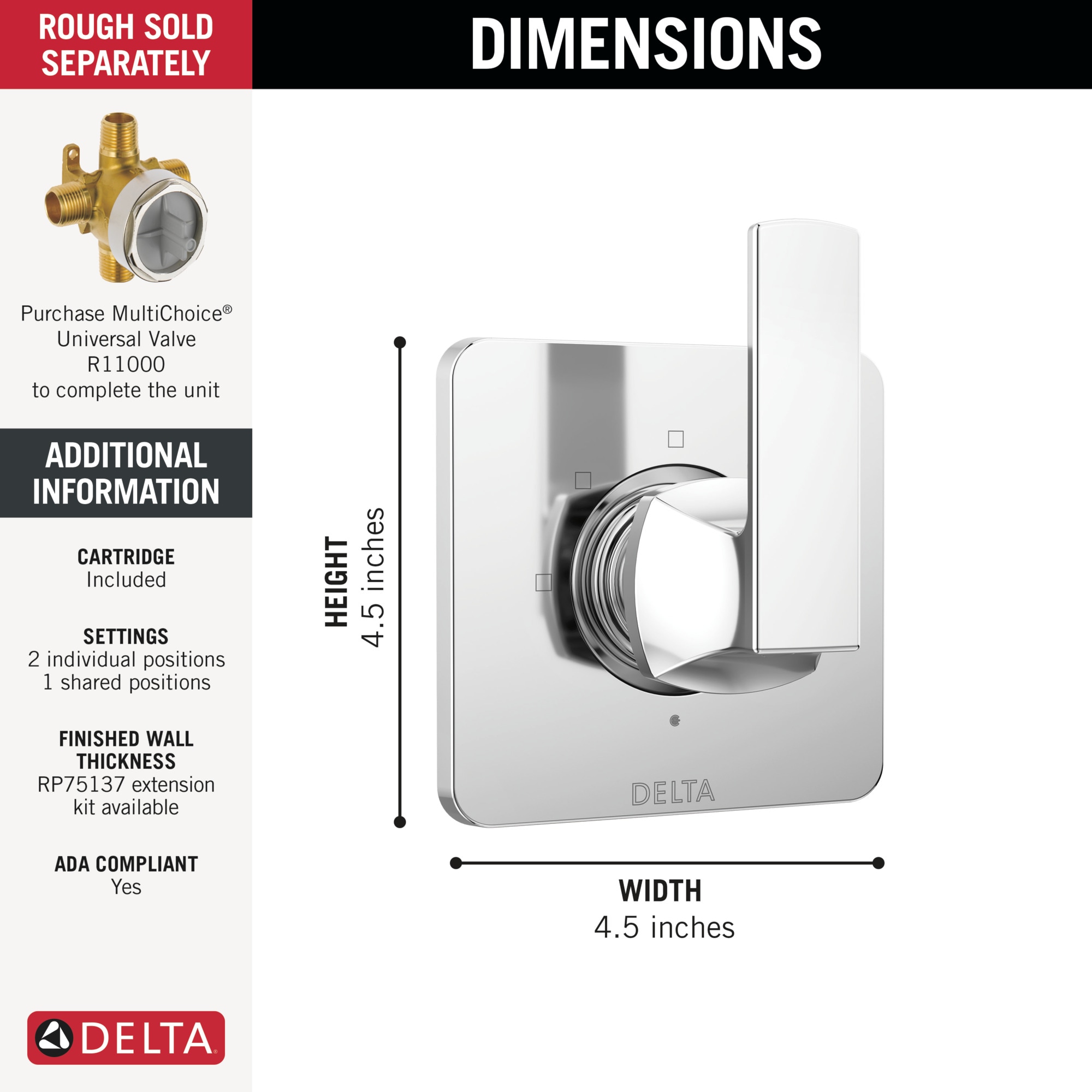 Delta T11837 Bath-Shower-Facc - View #2
