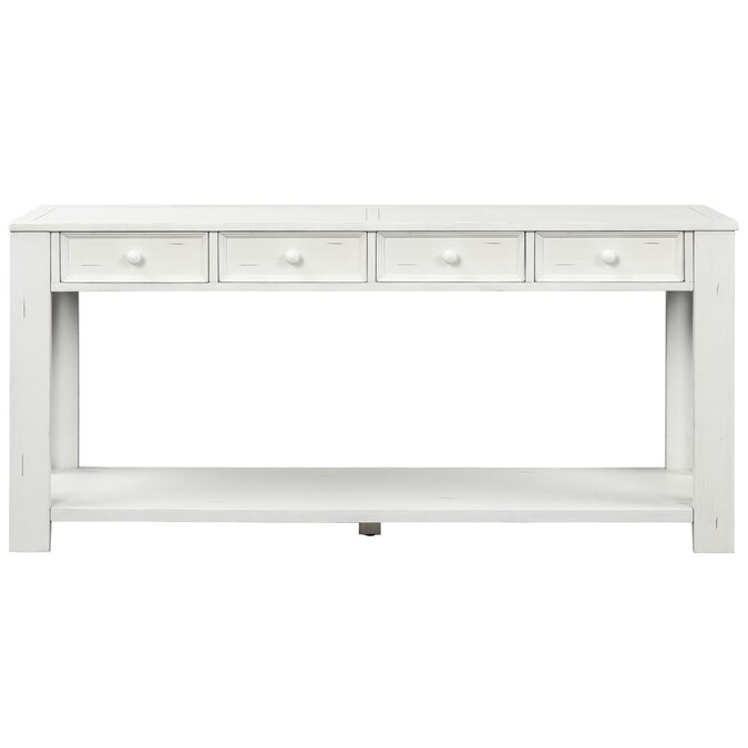 Entryway Hallway Sofa Table, Long White Console Table With Storage