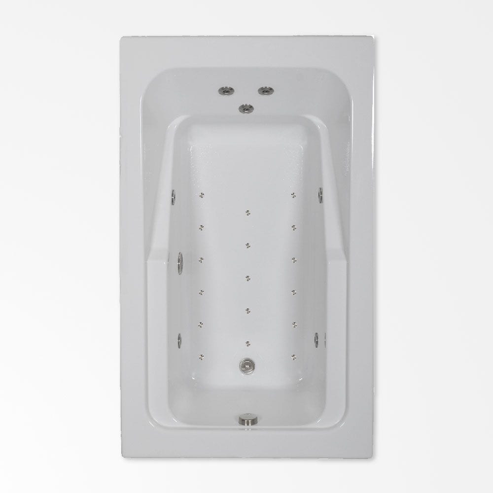 WaterTECH C6642 BISCUIT Combination Tub 42-in x 66-in Biscuit Acrylic Drop-In Whirlpool and Air Bath Combination Tub (Reversible Drain)