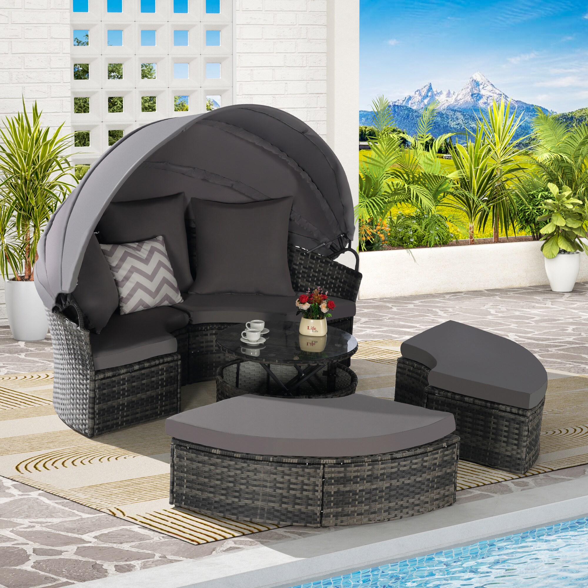 SINOFURN SYA38023BN Patio-Sofas-Daybeds - View #2