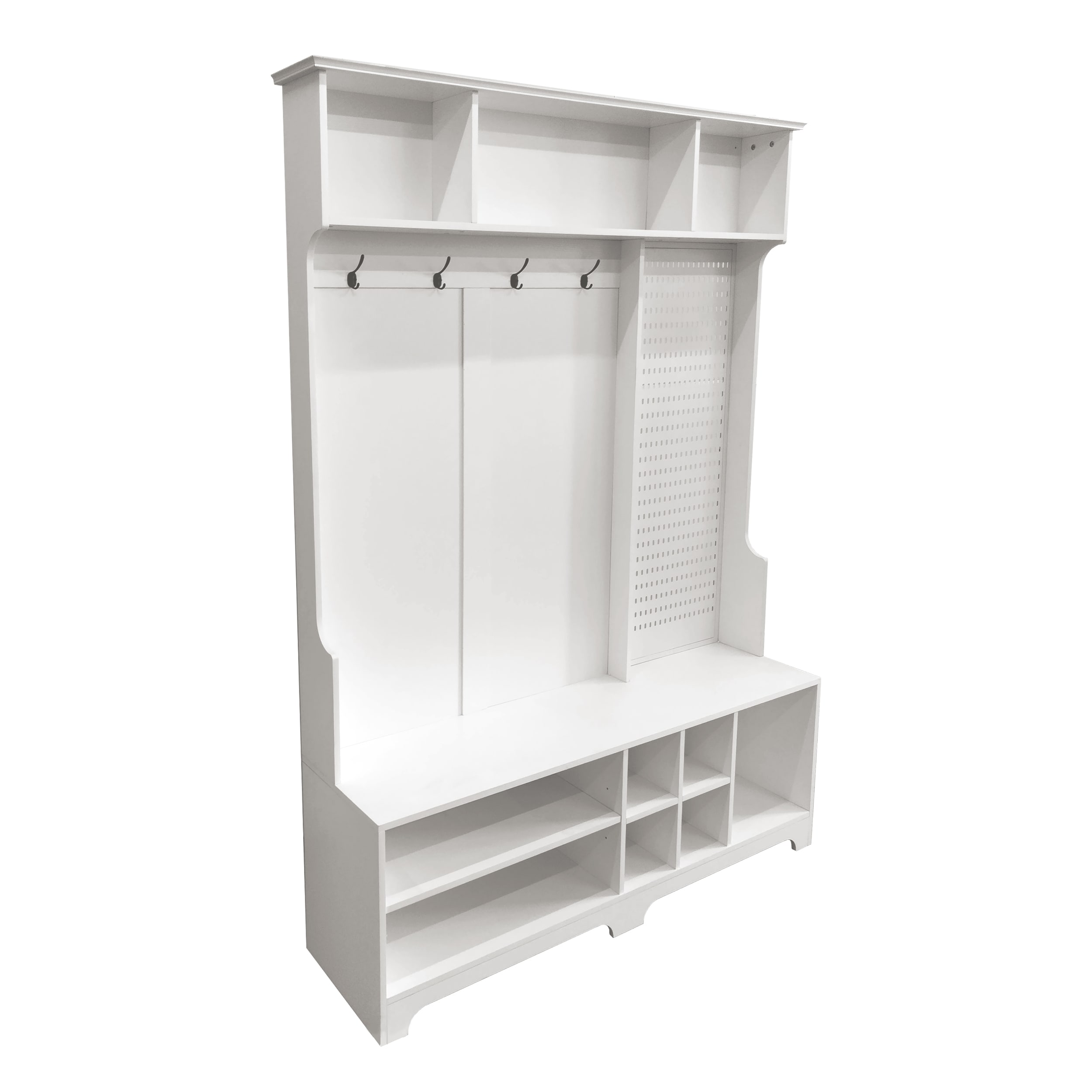 Flynama SH148146 Modern 57.48-in White Wood Hall Tree