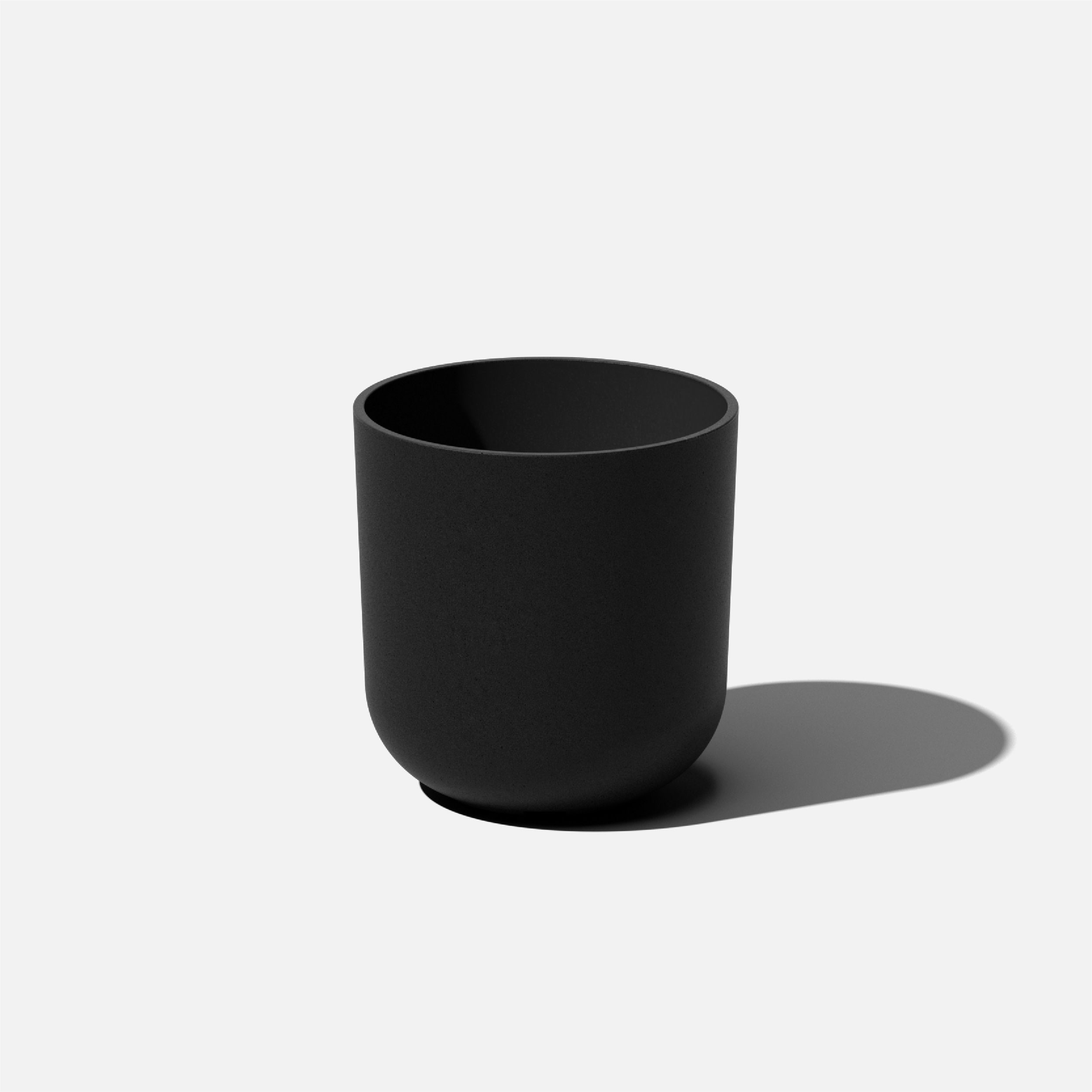 Kona 10" Black Plastic-Stone Outdoor Planter