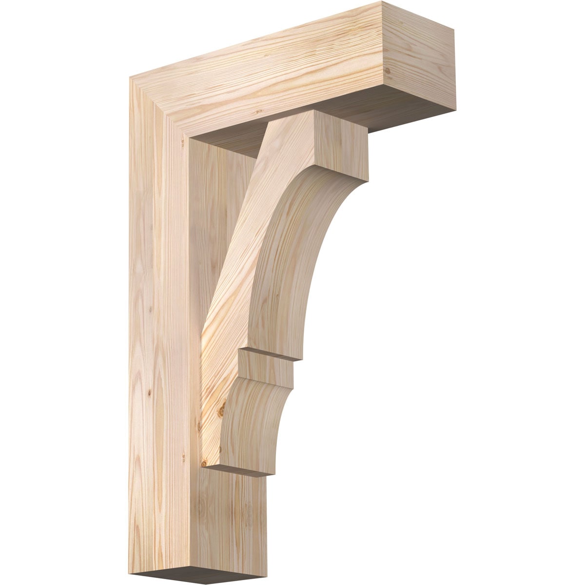 Ekena Millwork 1462173 Balboa block smooth bracket with offset brace 7-1/2-in x 22-in x 34-in Douglas fir Brown Wood Standard bracket