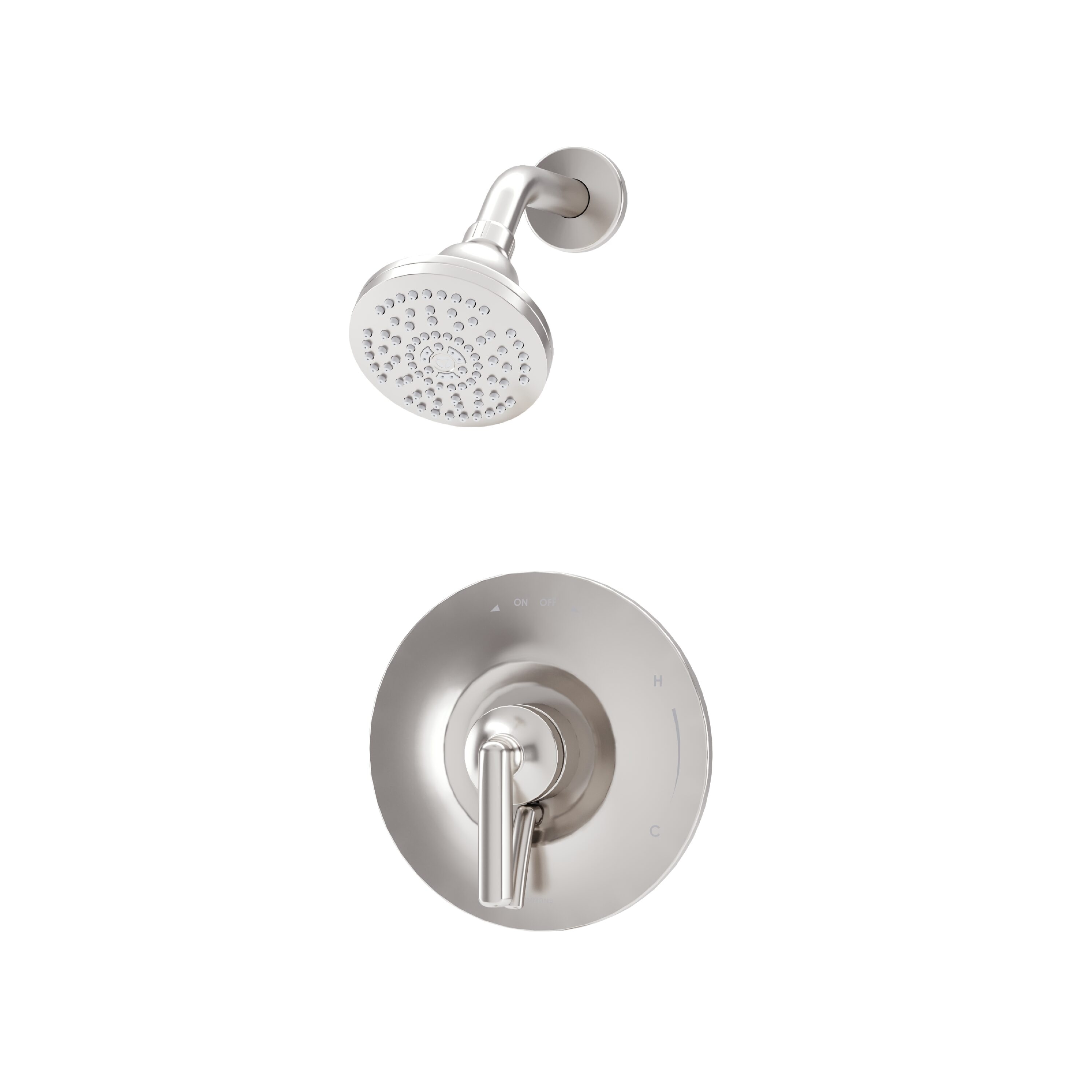 Symmons S5991STN15TRM Birch Satin Nickel 1-handle Single function 4-in Round Shower Faucet