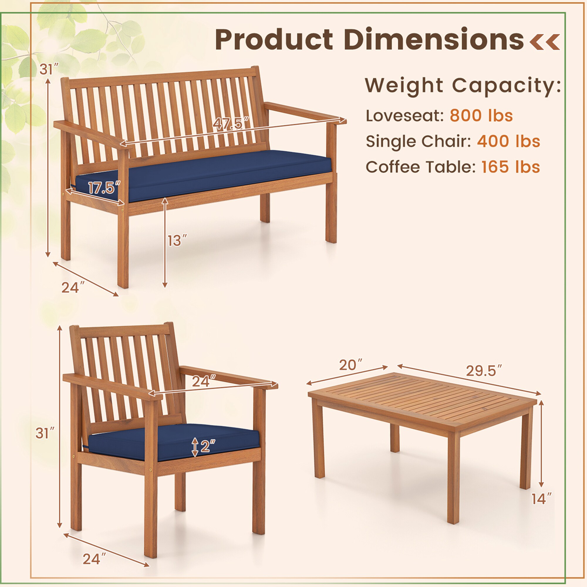 Costway HCST01022 Patio-Conversation-Sets - View #2