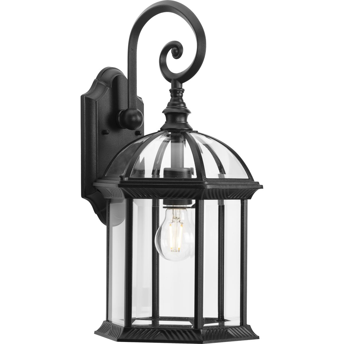 Progress Lighting P560323-031 Dillard 1 -Light 18.12-in H Black Hardwired Outdoor Wall Light