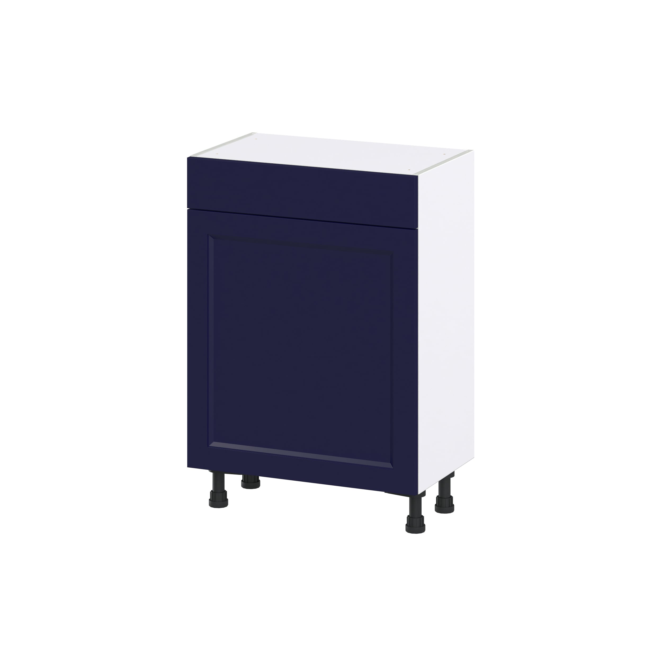 Hugo&Borg Lorette 18-in W x 34.5-in H x 24-in D Navy Blue 1-Drawer Base Fully Assembled Cabinet (Recessed Panel Shaker Style)