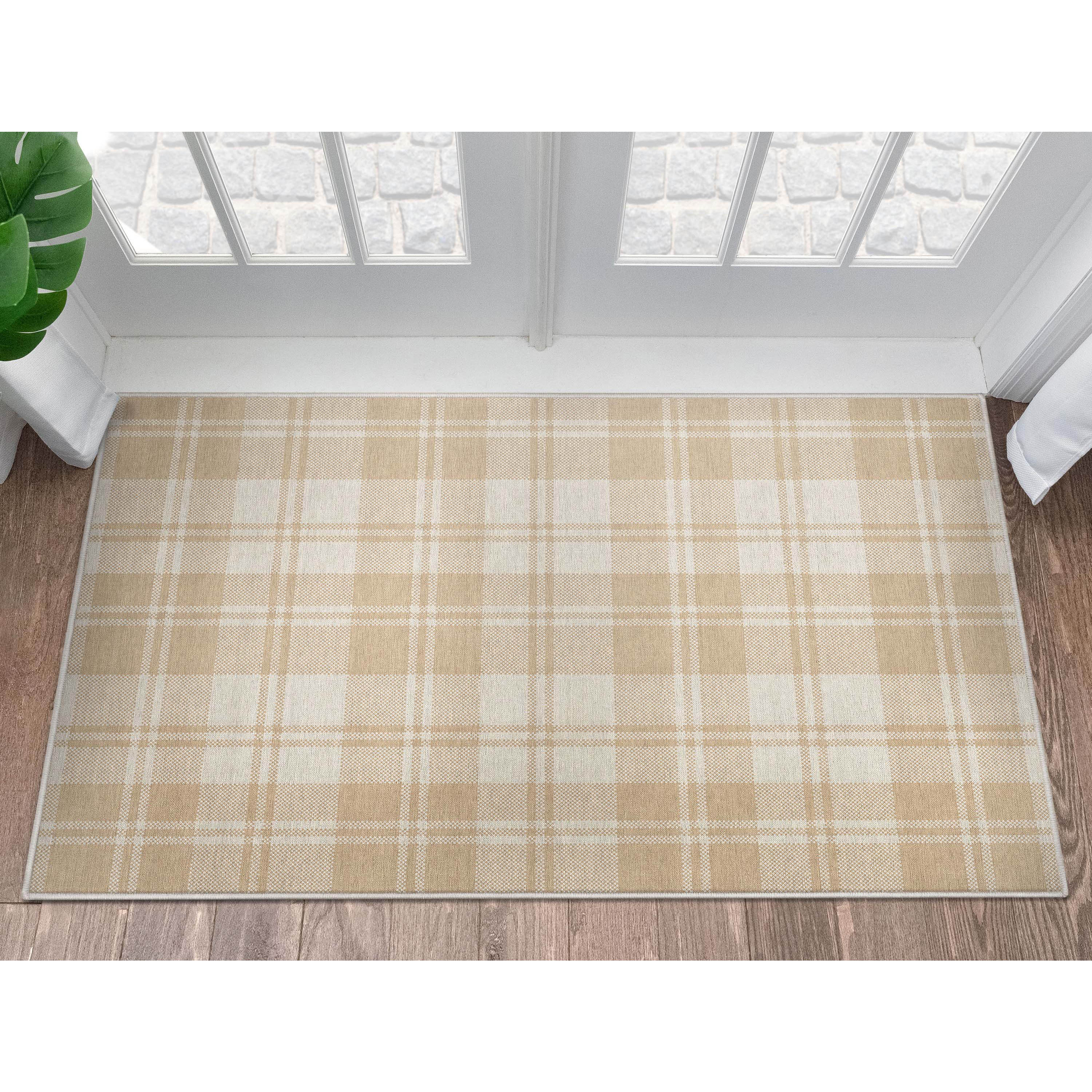 Well Woven W-PLD-01F-4 Apollo 3 x 5 (ft) Flatweave Polyester Beige Brown Rectangular Indoor Geometric Mid-Century Modern Area rug