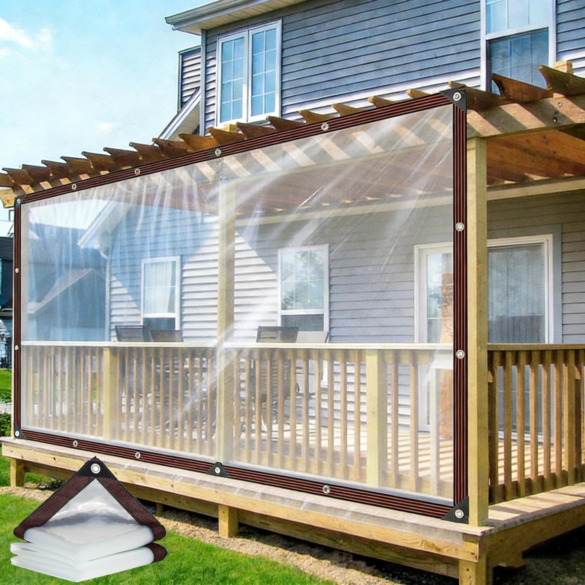 Yichuhaoxi  Clear Tarps Heavy Duty Waterproof Transparent Tarpaulin with Grommets Greenhouse Panels for Garden Plant Camping Supplies Deck Porch
