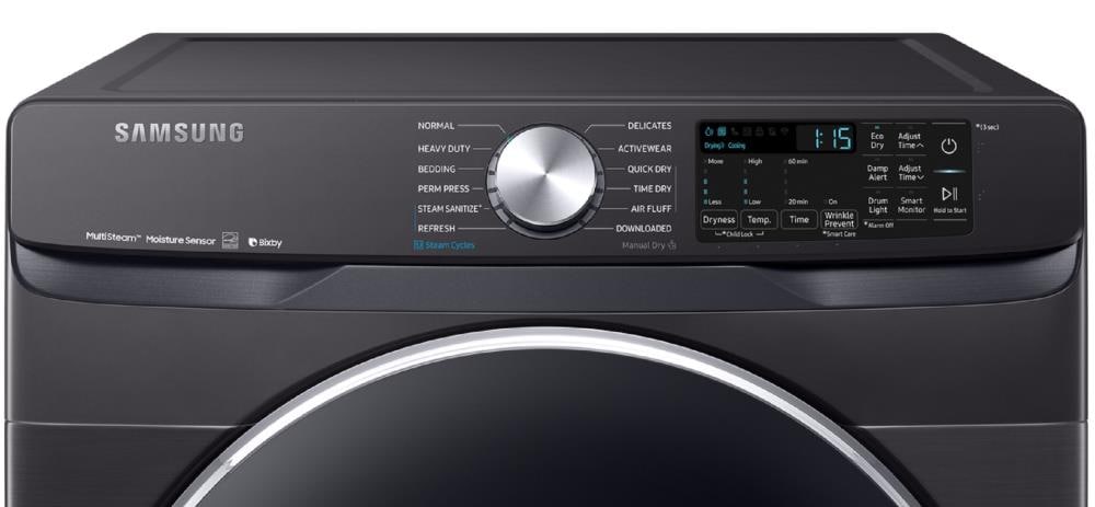 Samsung 7.5 Cu. Ft. Stackable Smart Electric Dryer with Steam and Sensor  Dry Black Stainless Steel DVE45R6300V/A3 - Best Buy