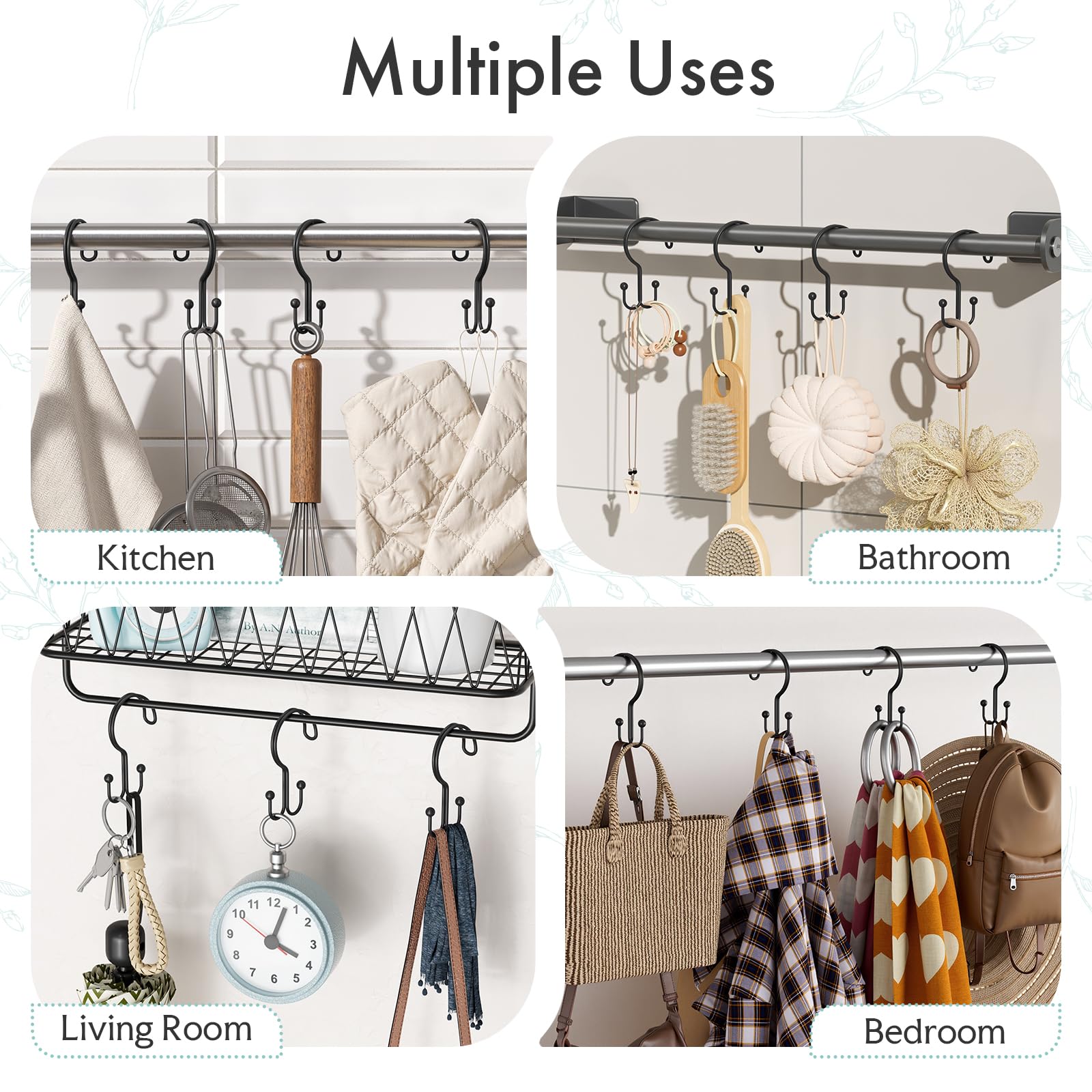 Aoibox LABJ7PJ2 Shower-Rings-Hooks - View #6
