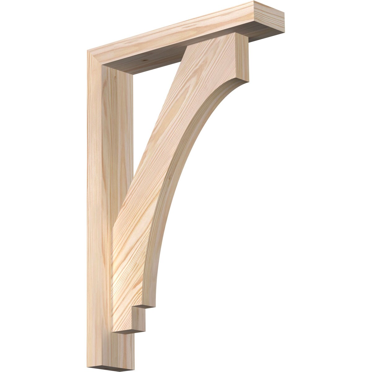 Ekena Millwork 1462910 Imperial Block Smooth Bracket with Offset Brace 3-1/2-in x 16-in x 24-in Douglas fir Brown Wood Standard bracket