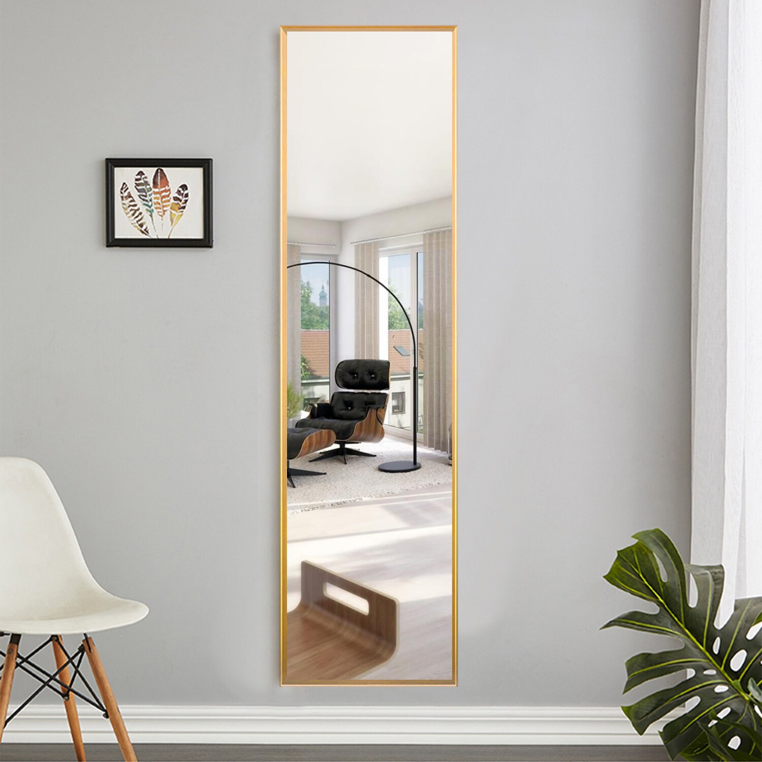 NeuType 16-in W x 59-in H Gold Framed Full Length Floor Mirror in the ...