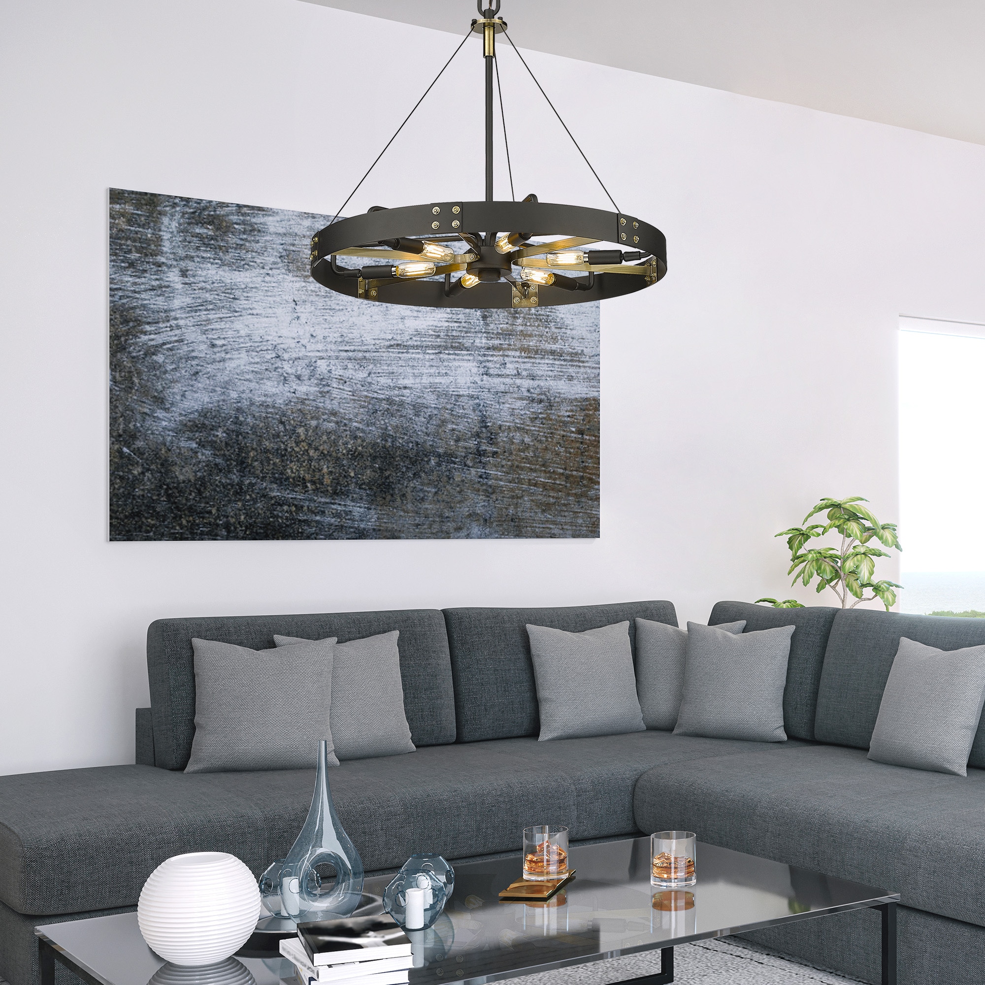 Golden Lighting 3866-M NB-AB Pendant-Lights - View #6