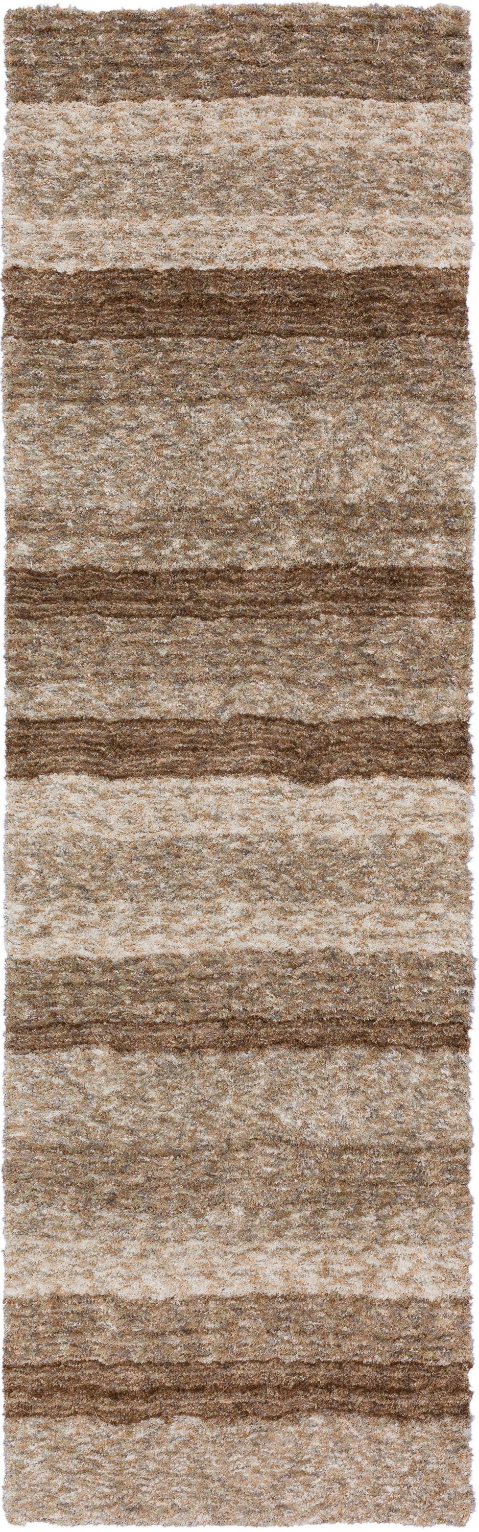 Addison Rugs ASN31TA2X8 Sanibel 2 x 8 (ft) Microfiber Taupe Rectangular Indoor Stripe Mid-Century Modern Runner rug