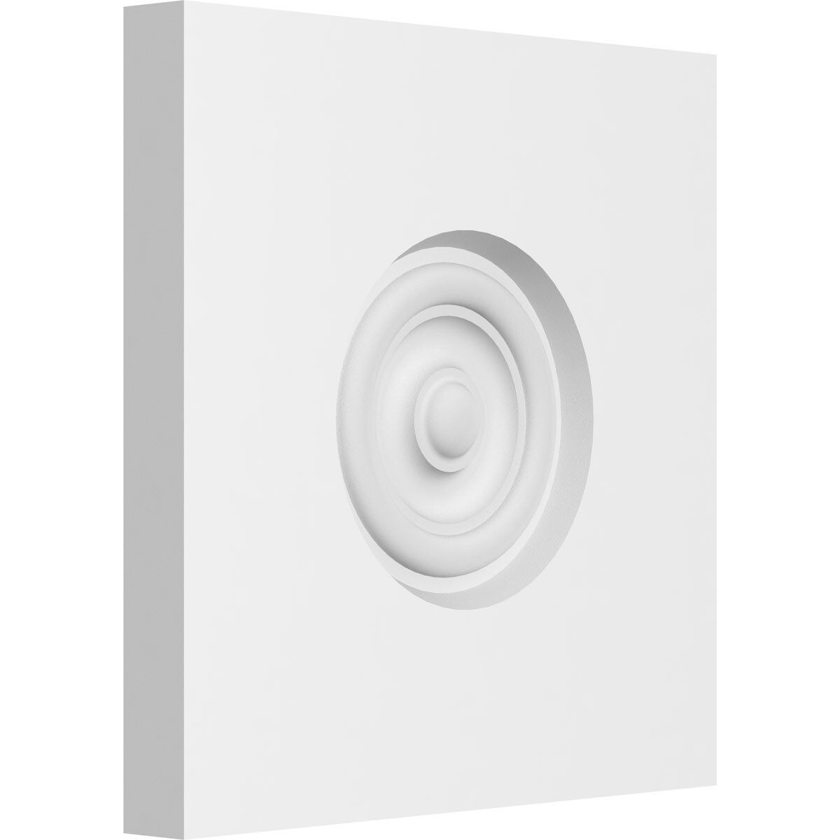 Ekena Millwork ROSP070X070X075SDG02 Standard Sedgwick Bullseye with Square Edge 7-in x 7-in Unfinished PVC Square Bullseye Rosette