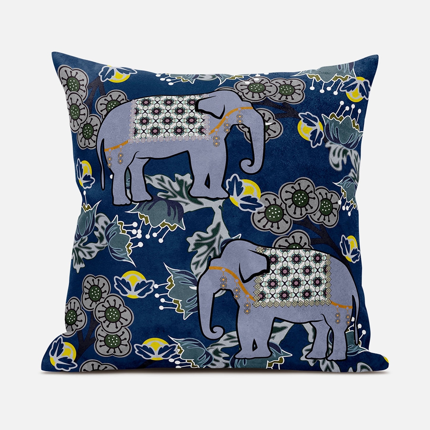 HomeRoots 4000485266 26-in x 26-in Blue and Gray Square Indoor Decorative Pillow