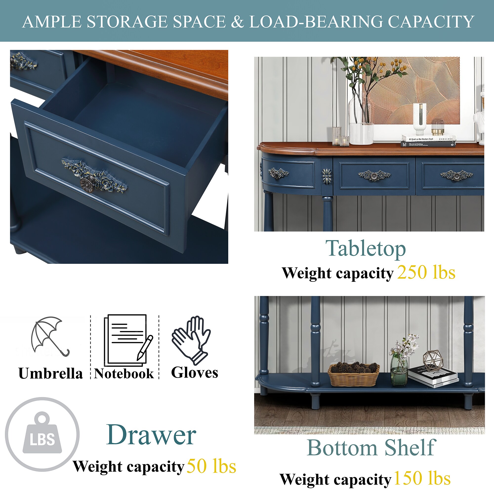 SINOFURN SYA020279GY Console-Sofa-Tables - View #9