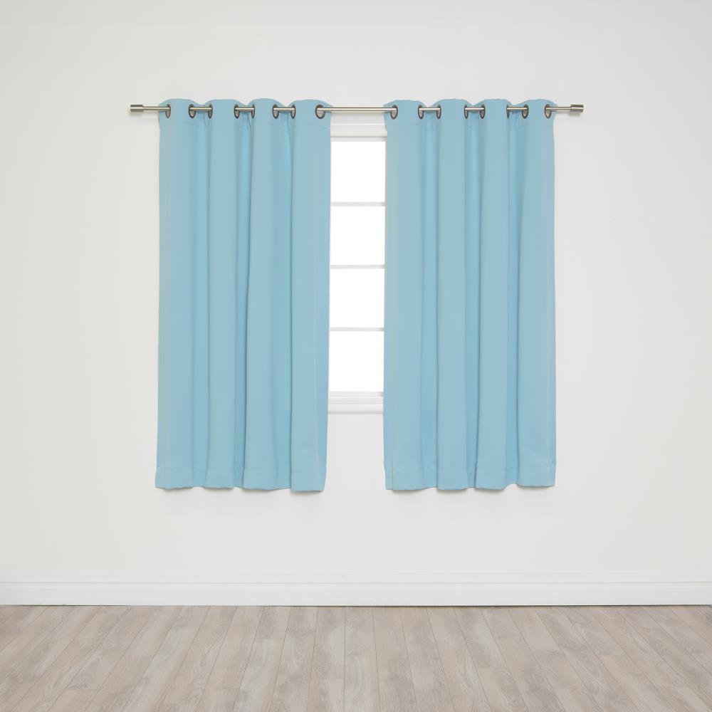 Best Home Fashion GROM-54-TURQUOISE 54-Inches Turquoise Blackout Grommet Curtain panel pair