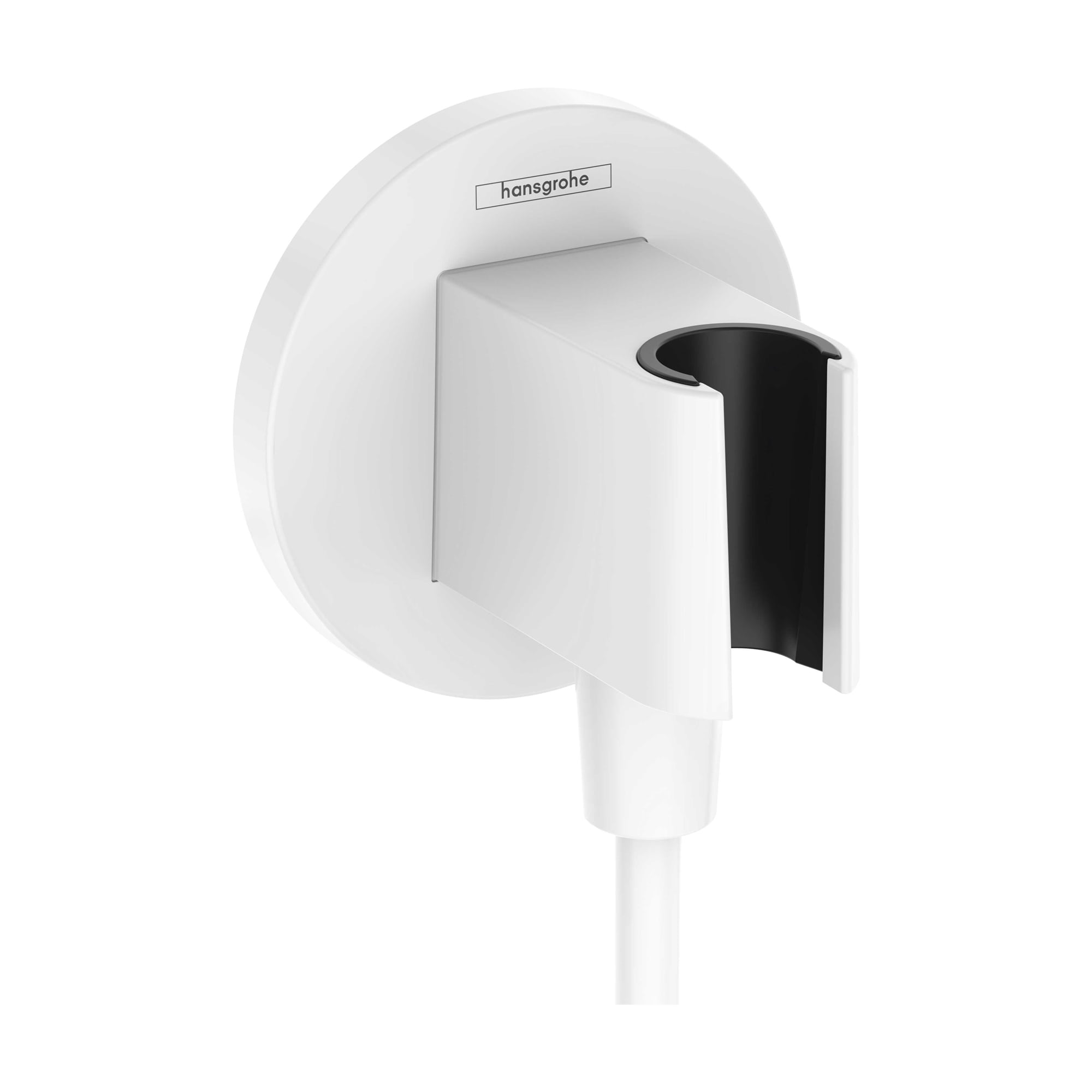 Hansgrohe 26888701 Matte White 3-Inches Universal Shower Wall union with holder 1.5-Inches -ID