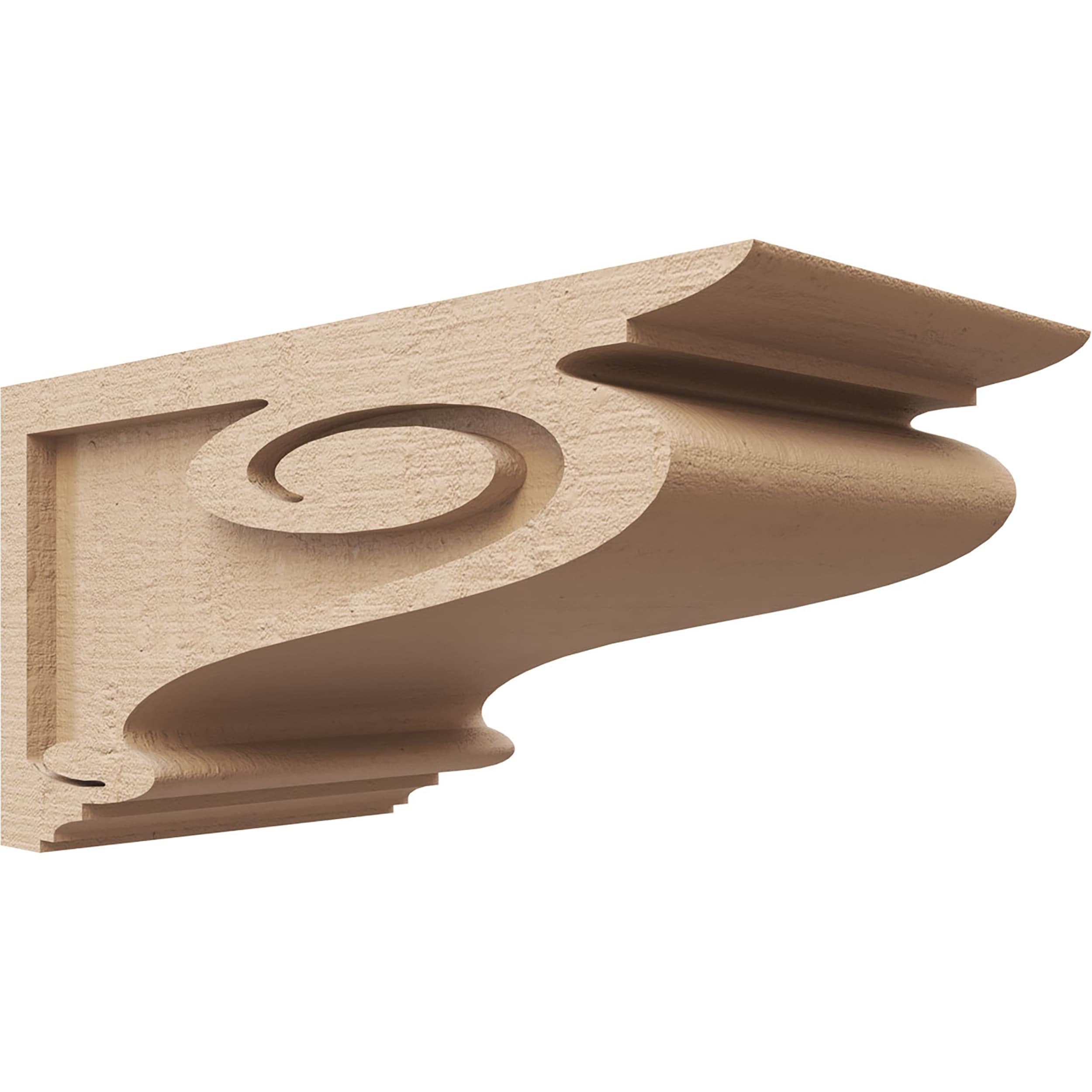 Ekena Millwork CORU07X14X07SCRRCPR 7-in x 14-in x 7-in Rough Cedar Woodgrain TimberThane Primed Urethane Paintable/Stainable Corbel