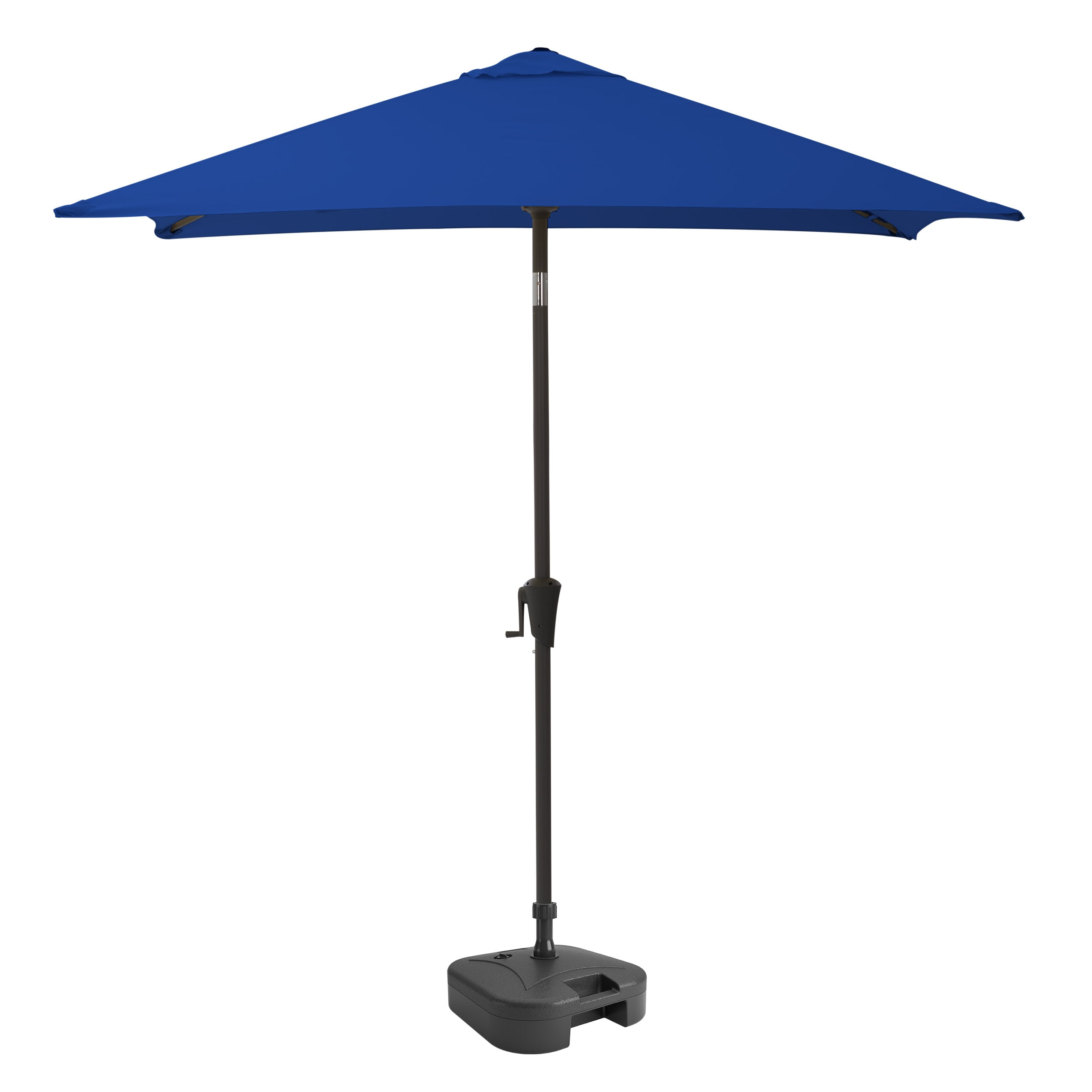CorLiving PPU-390-Z1 6.5-ft Steel Blue Push-button Tilt Market Patio Umbrella with Base
