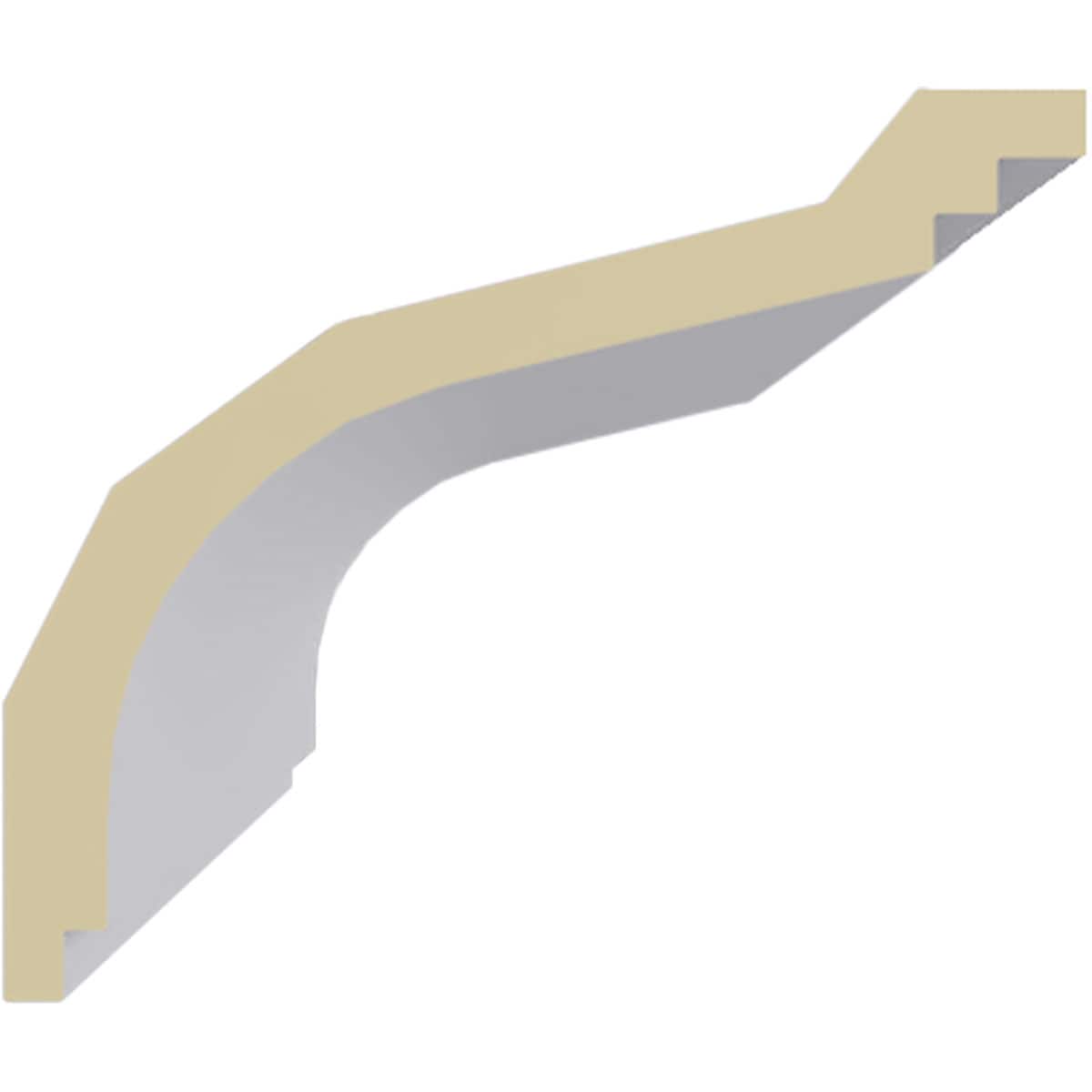 3 3/4"H x 4 1/8"P x 5 5/8"F x 94 1/2"L Dylan Traditional Smooth Crown Moulding