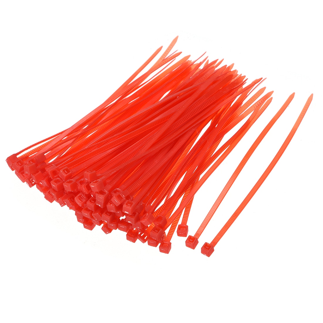 Unique Bargains Nylon Cable Ties 4 Inch Self-Locking Zip Ties 0.09 Inch Width Red 100pcs #S25120400UX2308