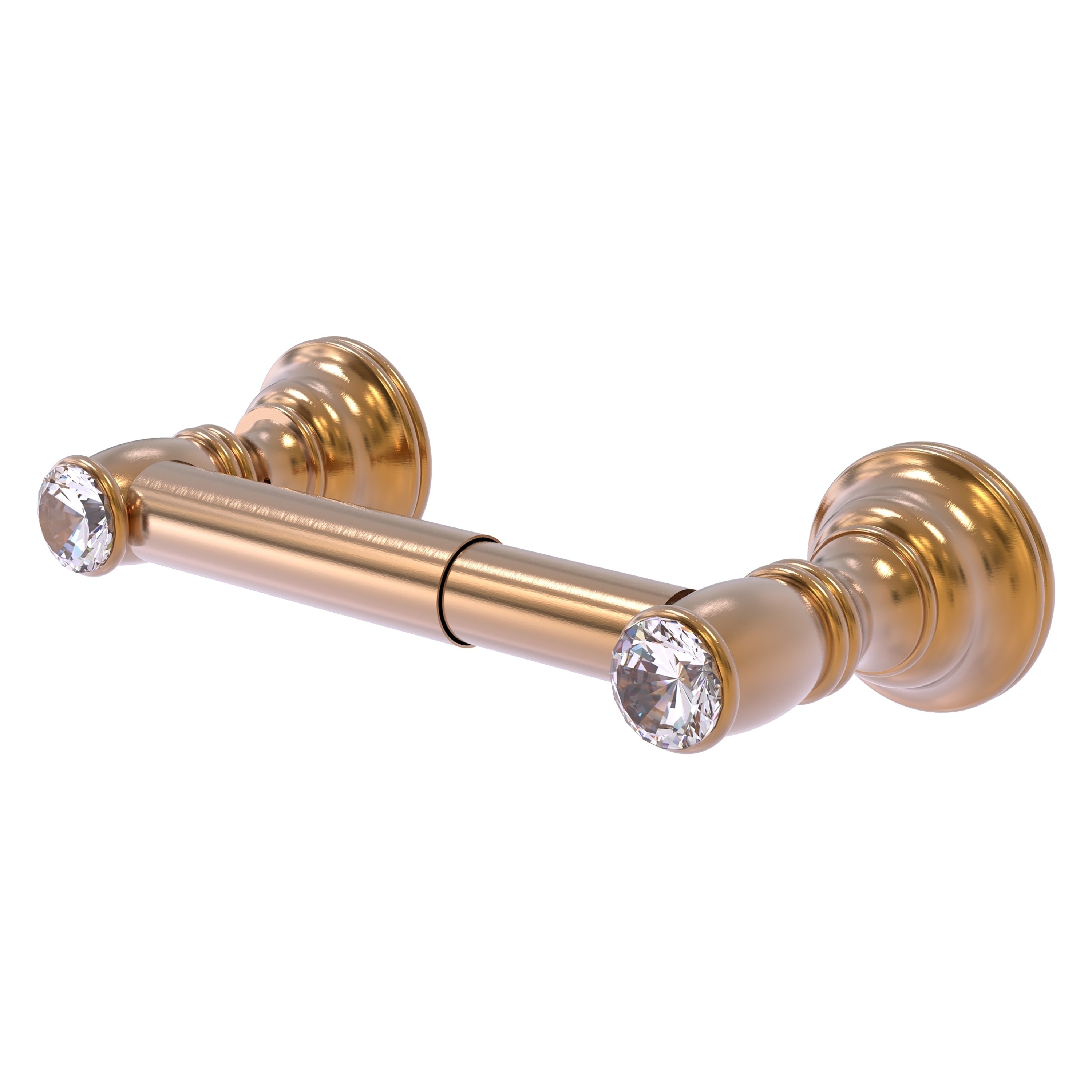 Allied Brass CC-24-BBR Carolina Crystal Brushed Bronze Wall mount Double post Toilet Paper Holder 1 -Rolls