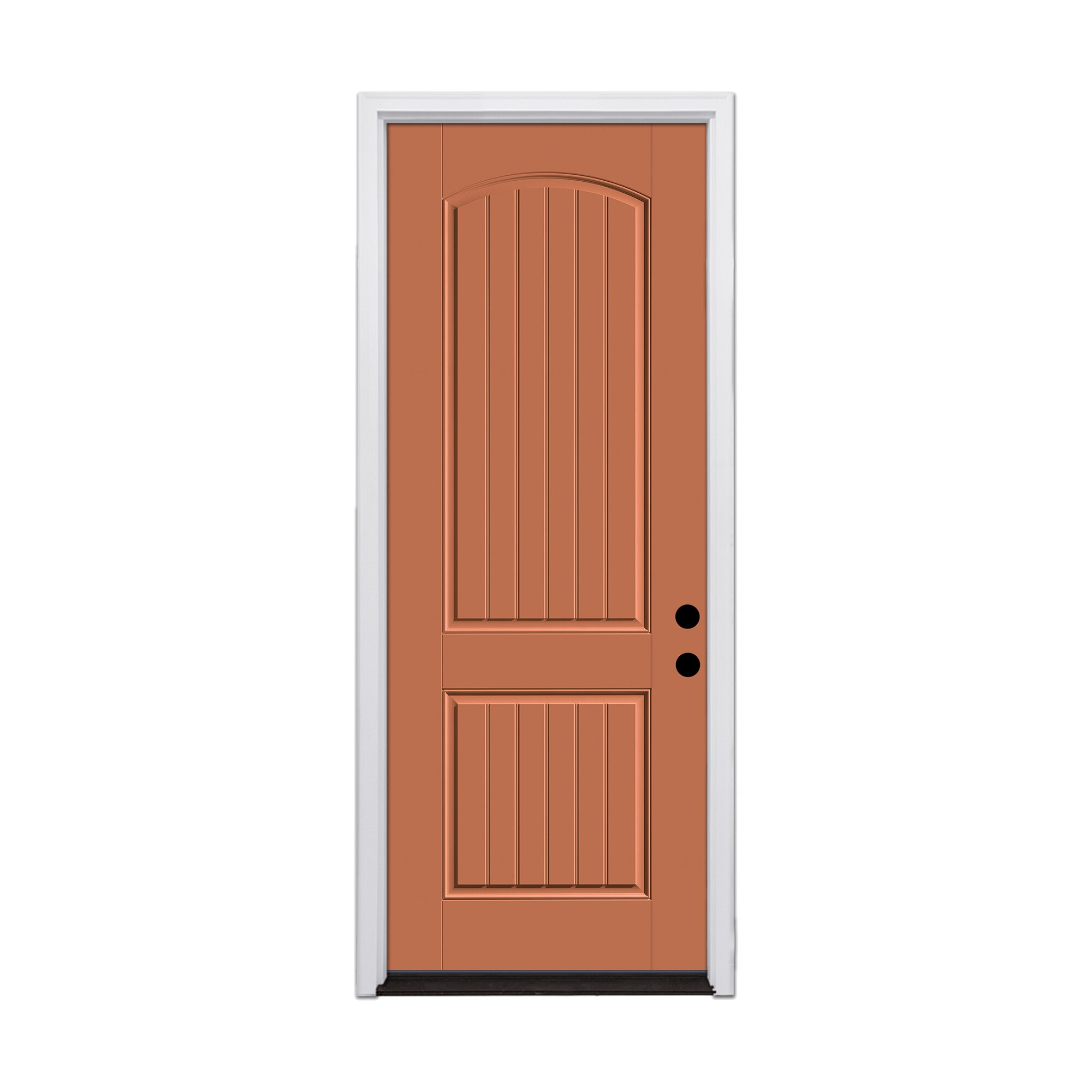 Therma-Tru 36-in x 96-in Fiberglass No Glass Painted Prehung Front Door with Brickmould Insulating Core