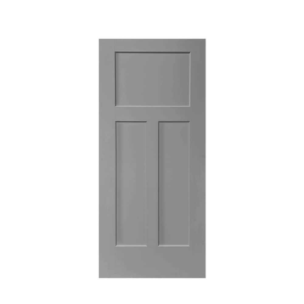 CALHOME 30-in x 80-in White Primed MDF Single Barn Door | PK-2PANEL-CB-30